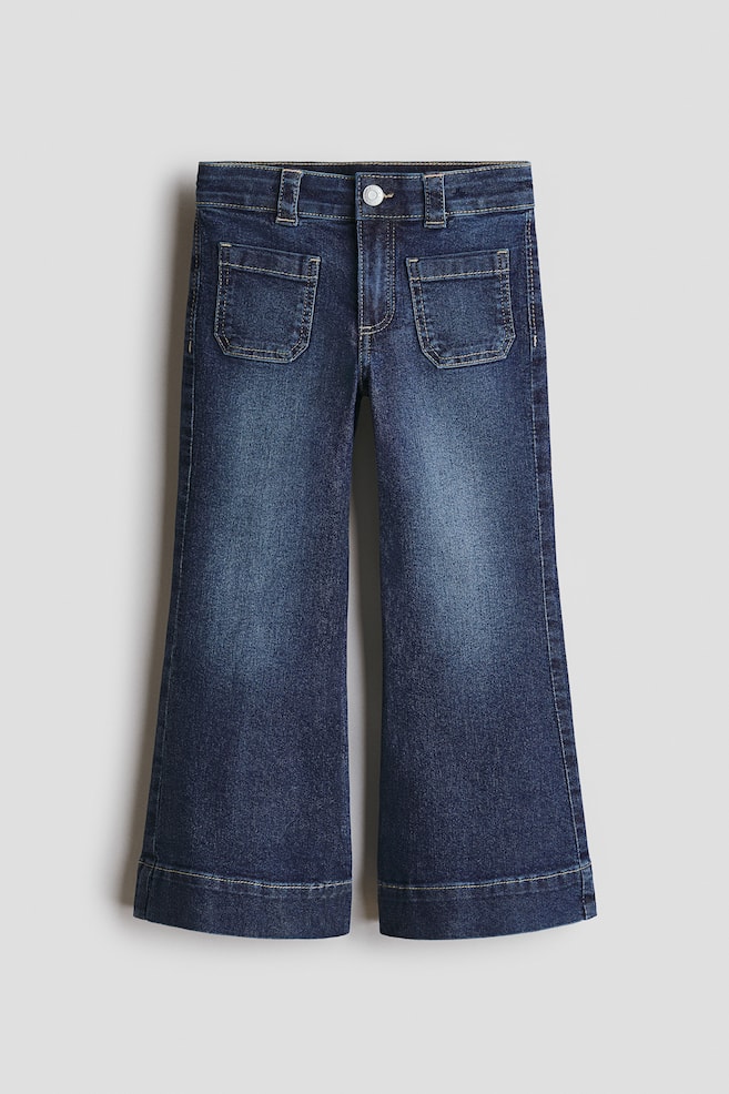 Jean évasé - Bleu denim foncé/Noir/Rose/Crème/fleuri/Bleu denim - 1