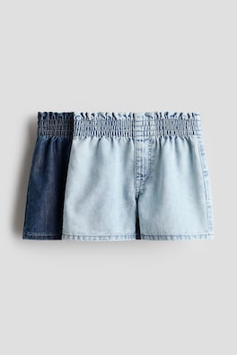 2-pack paper bag-shorts i denim