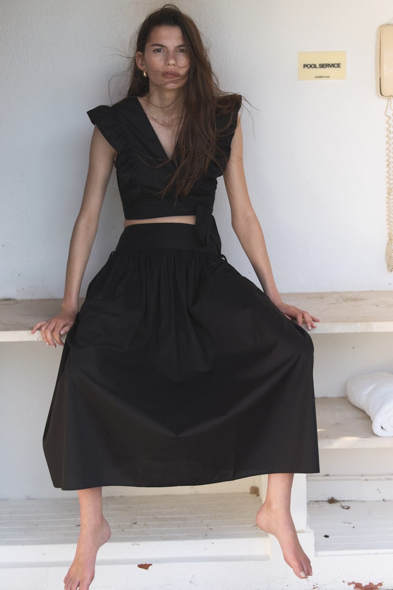 Top cache-cœur court Noir FEMME H&M FR