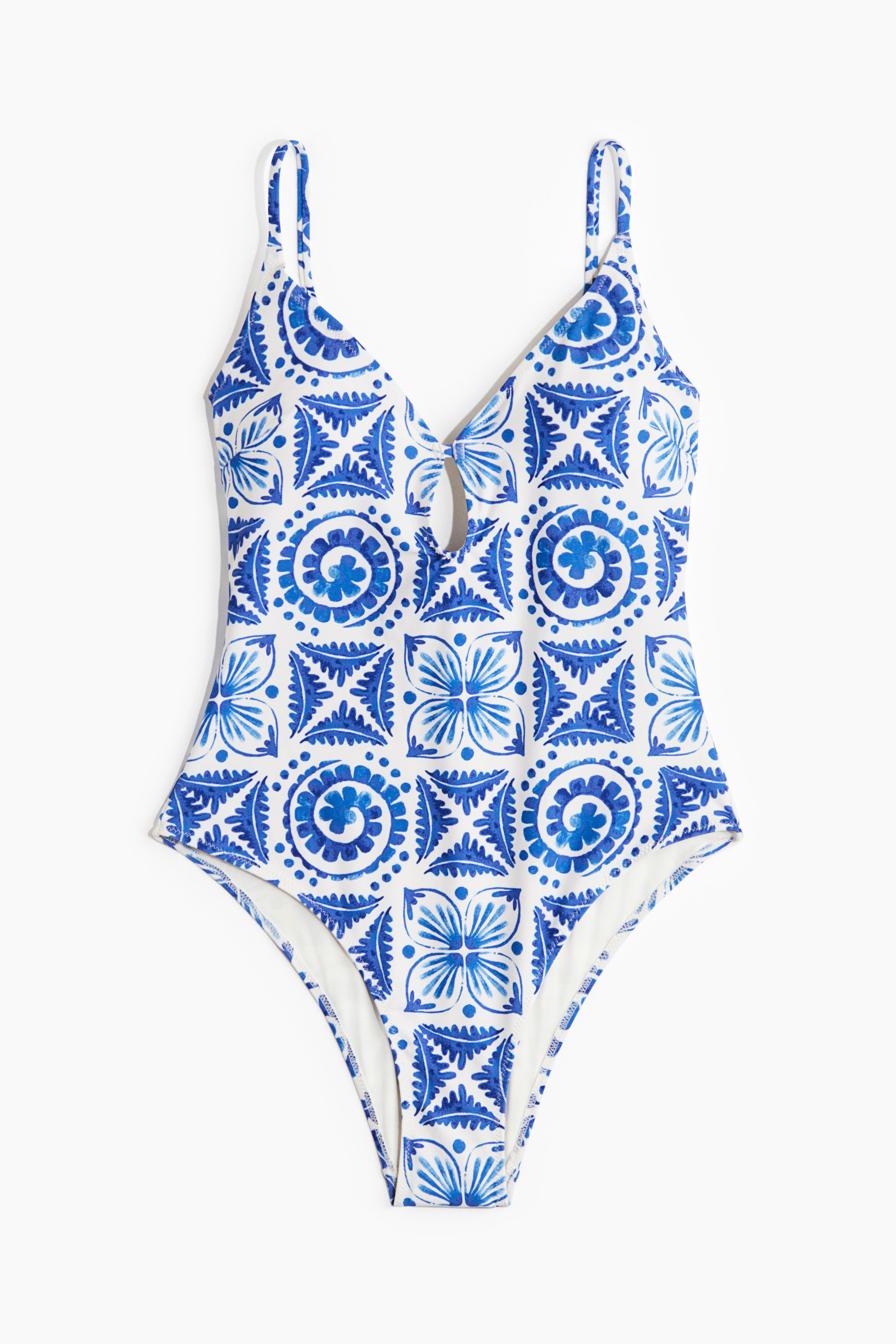 Traje de baño con relleno - White/Blue patterned/Verde/Hojas