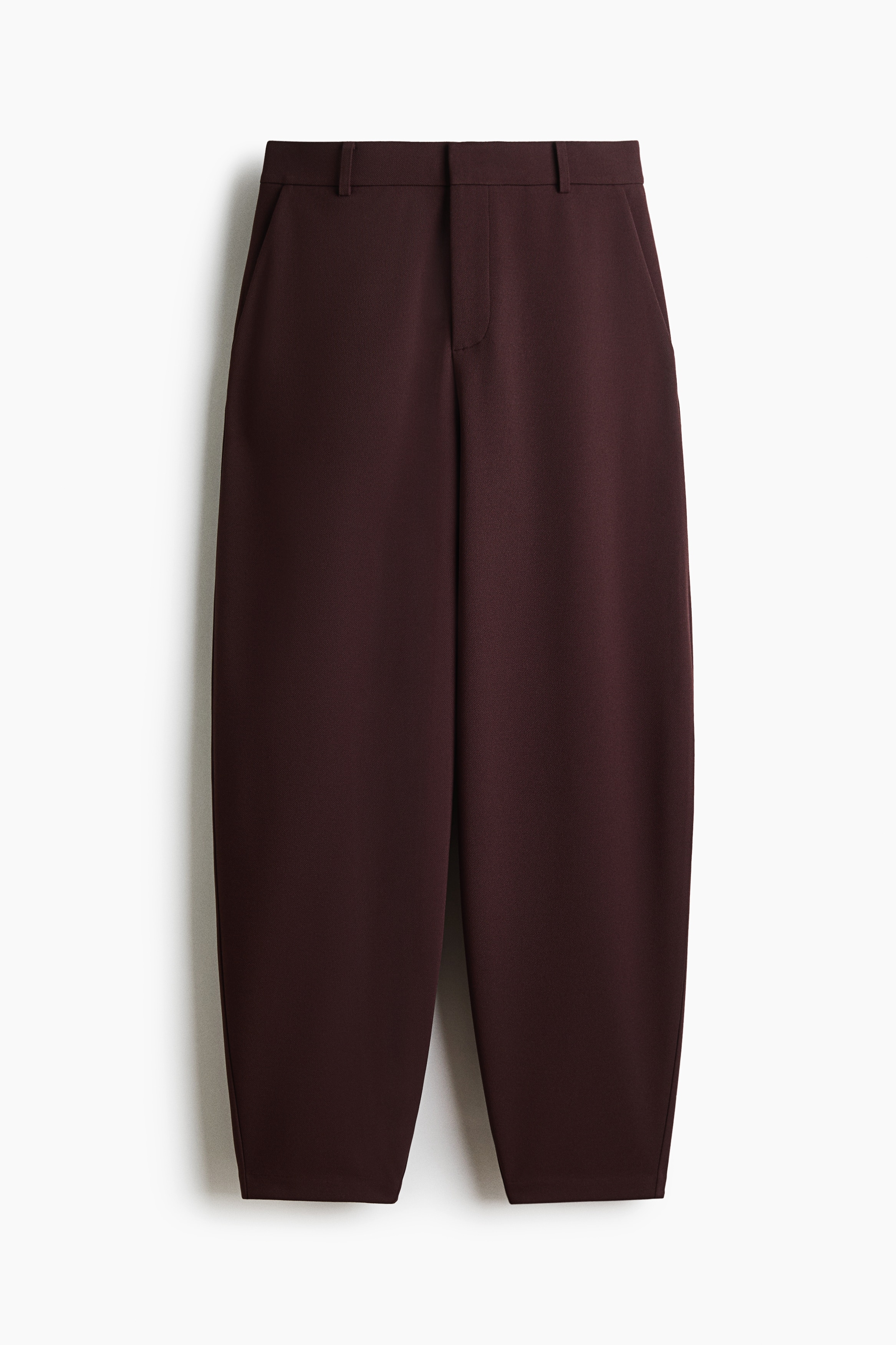 Jersey Barrel-Leg Pants - Dark brown
