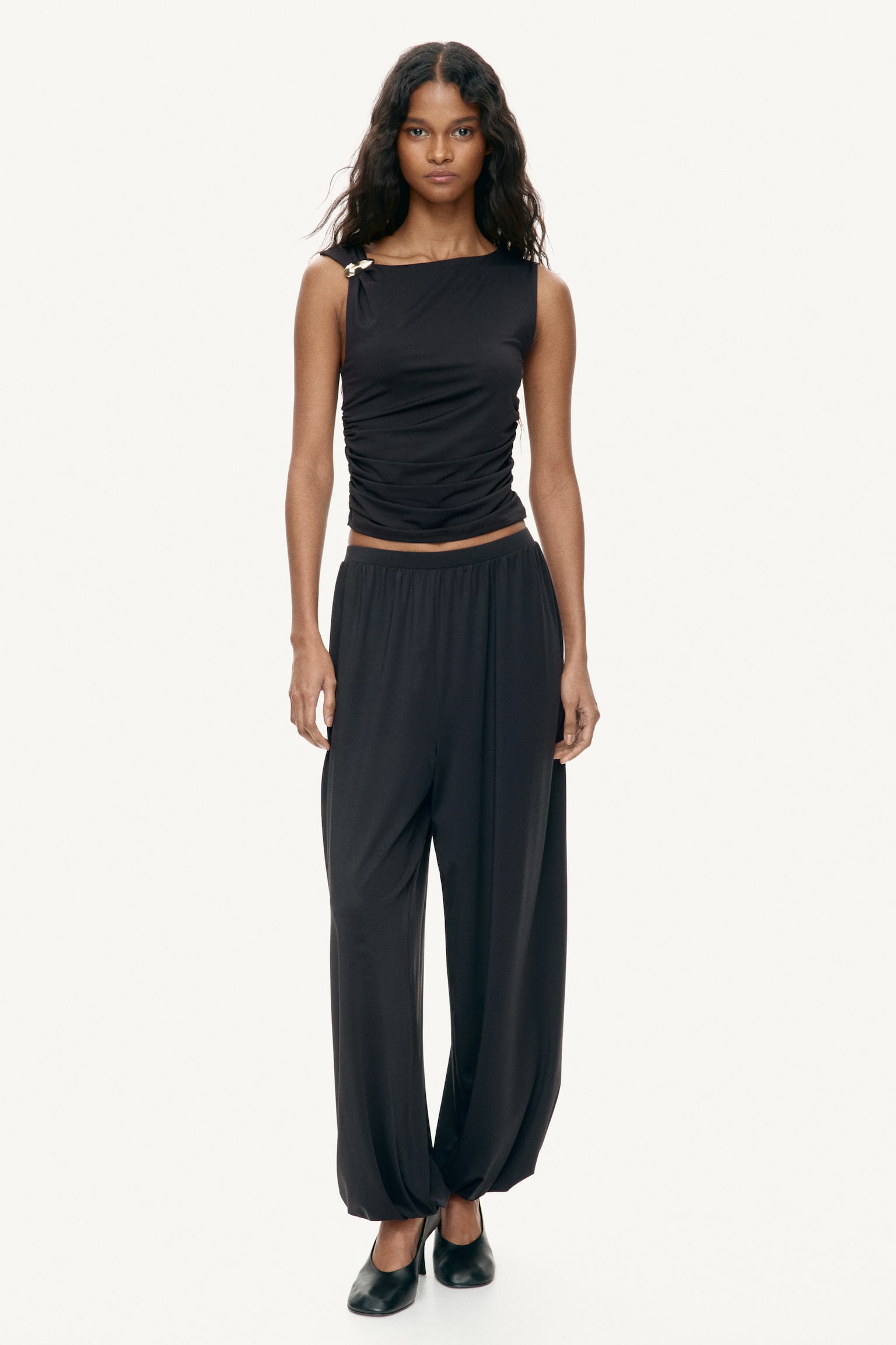 Áo xếp rủ - Màu đen/Màu đỏ gỉ sắt/Màu be - 5