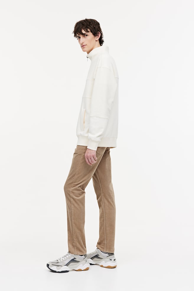 Slim Fit Corduroy trousers - Dark beige/Black - 6