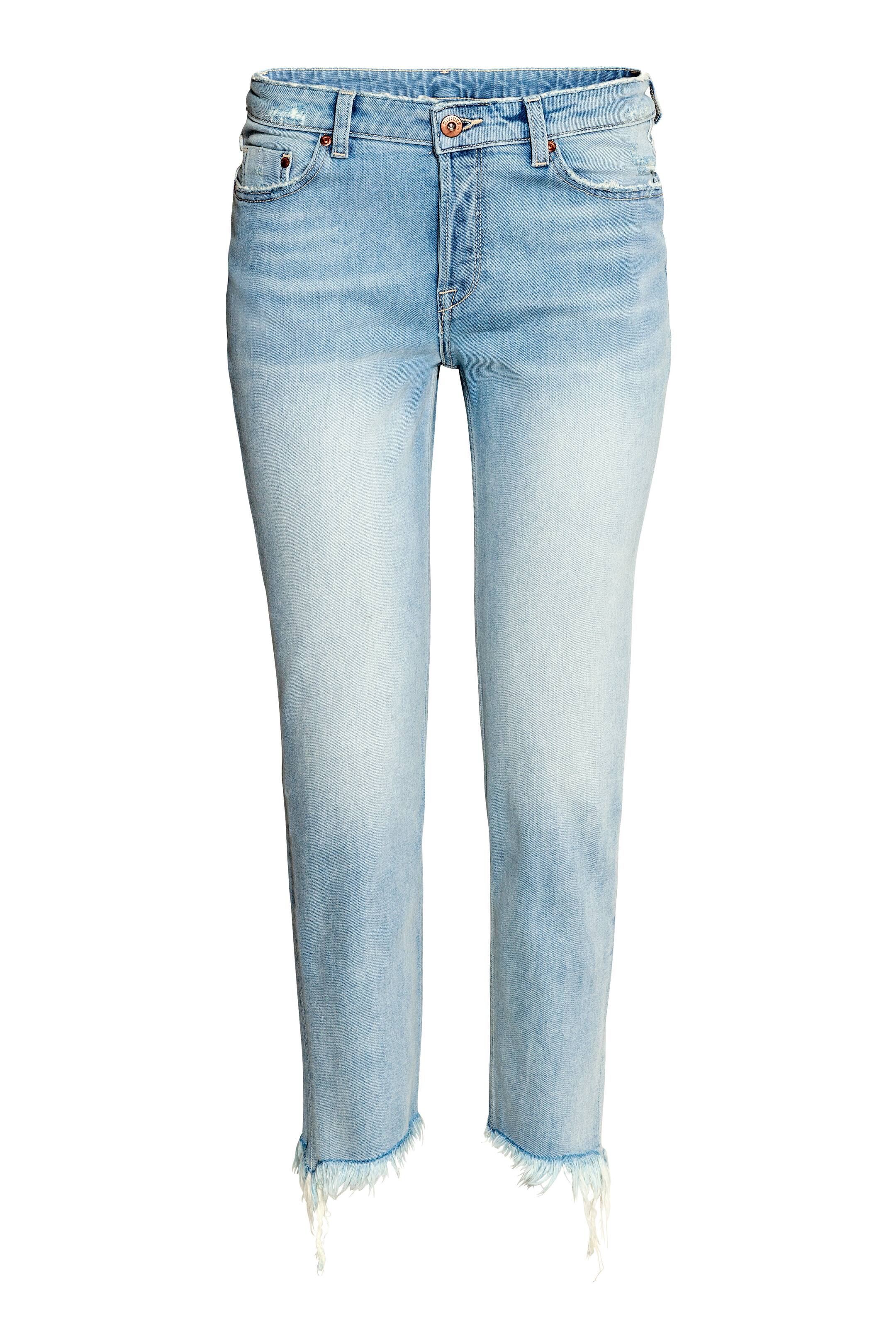 Agrandir l'image: Straight Cropped Jeans - Bleu denim clair - FEMME | H&M FR 1