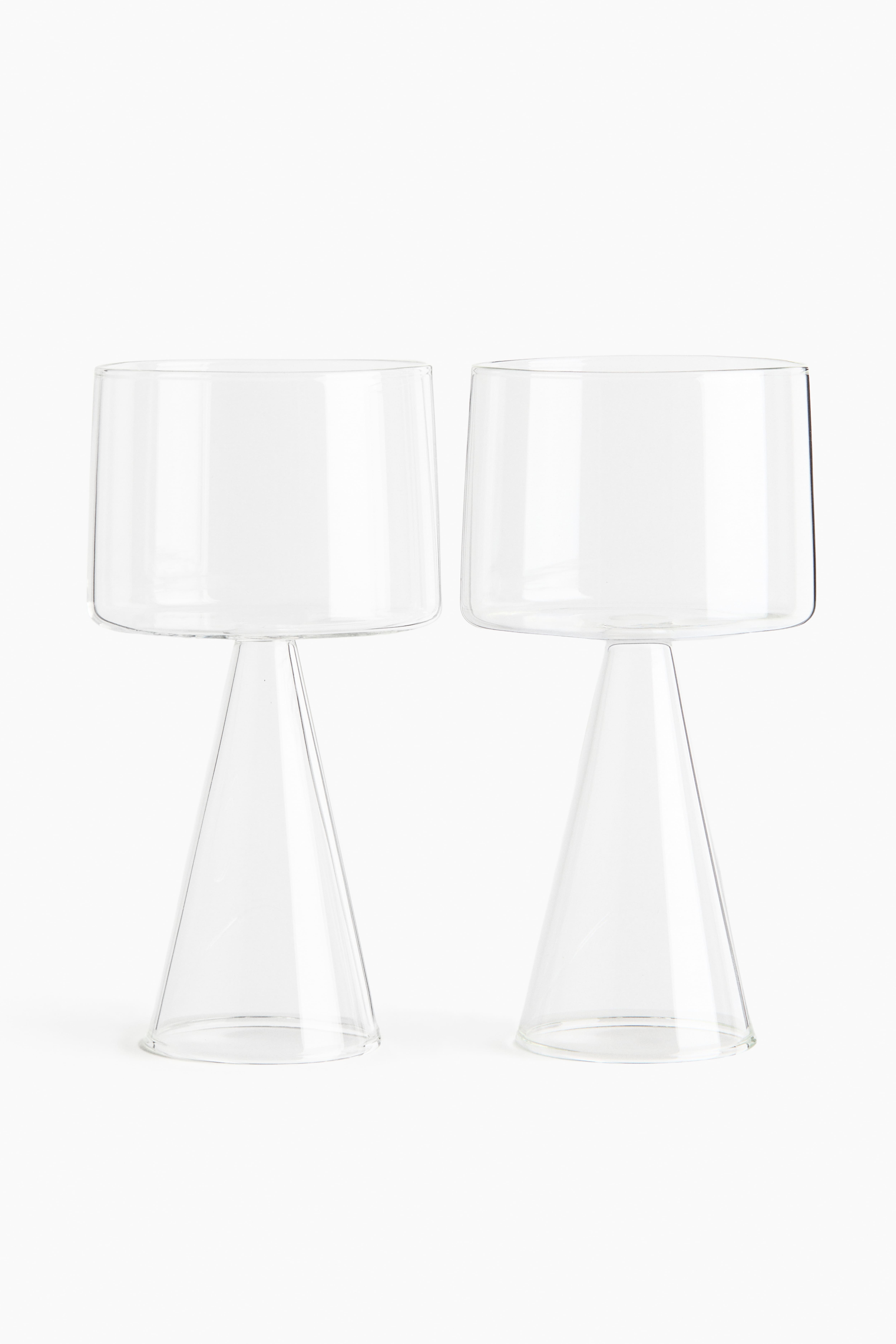 Lot de 2 verres à vin soufflés à la bouche