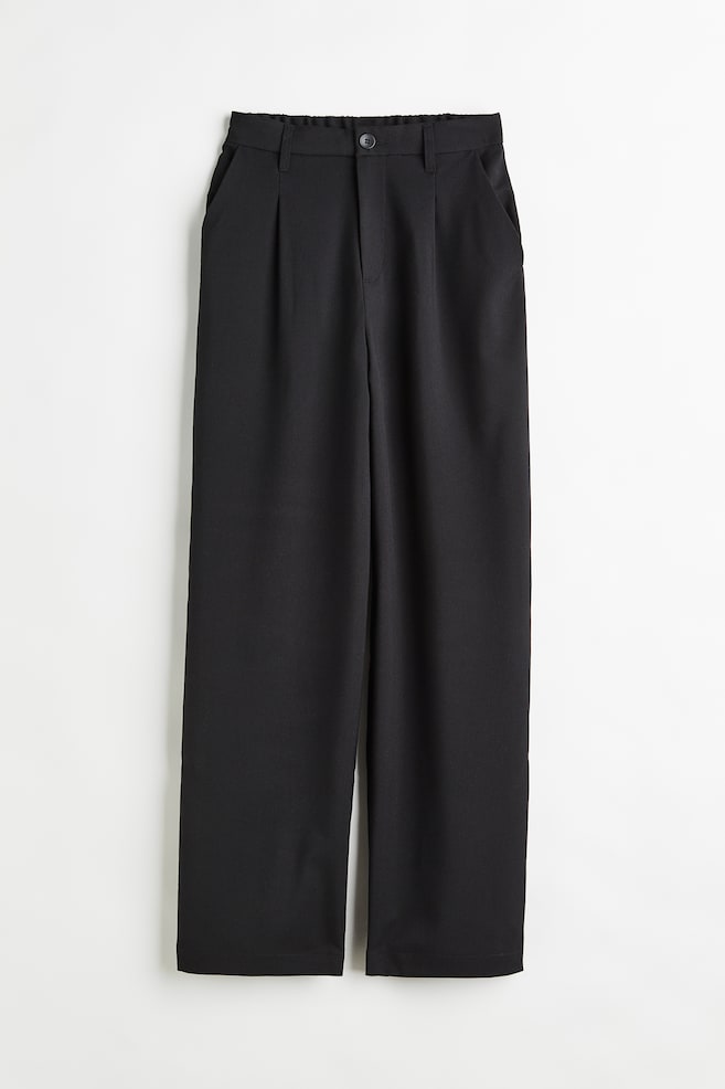 Wide trousers - High waist - Long - Black - Ladies | H&M GB