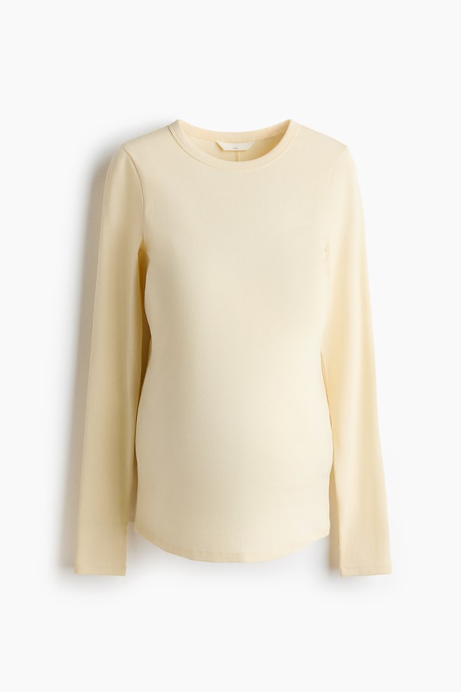 MAMA Maglia a maniche lunghe - Giallo pallido/Marrone scuro - 1