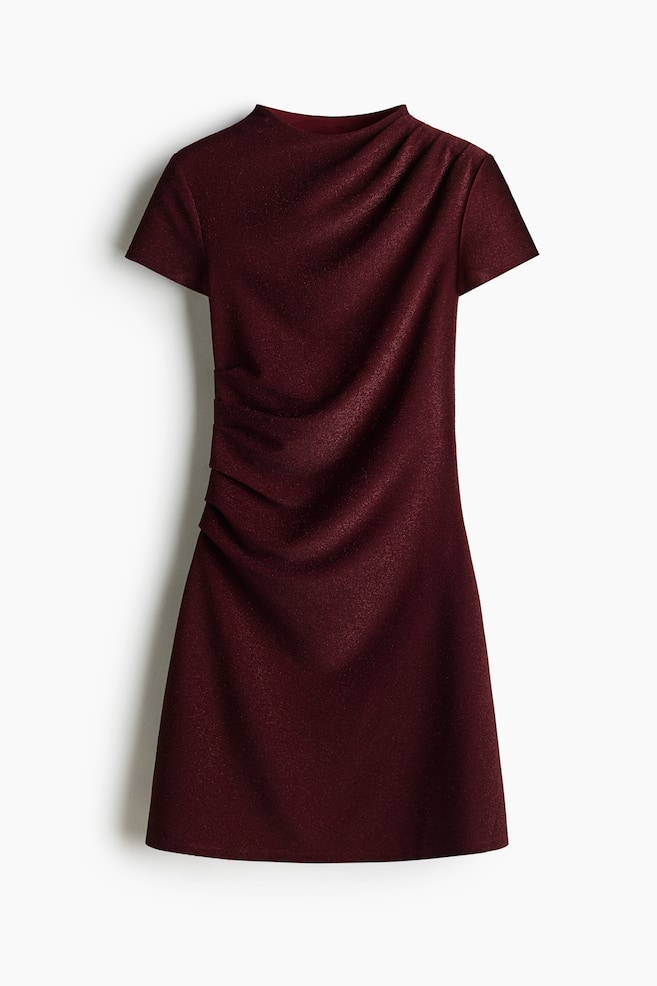 Draped dress - Burgundy/Black - 1