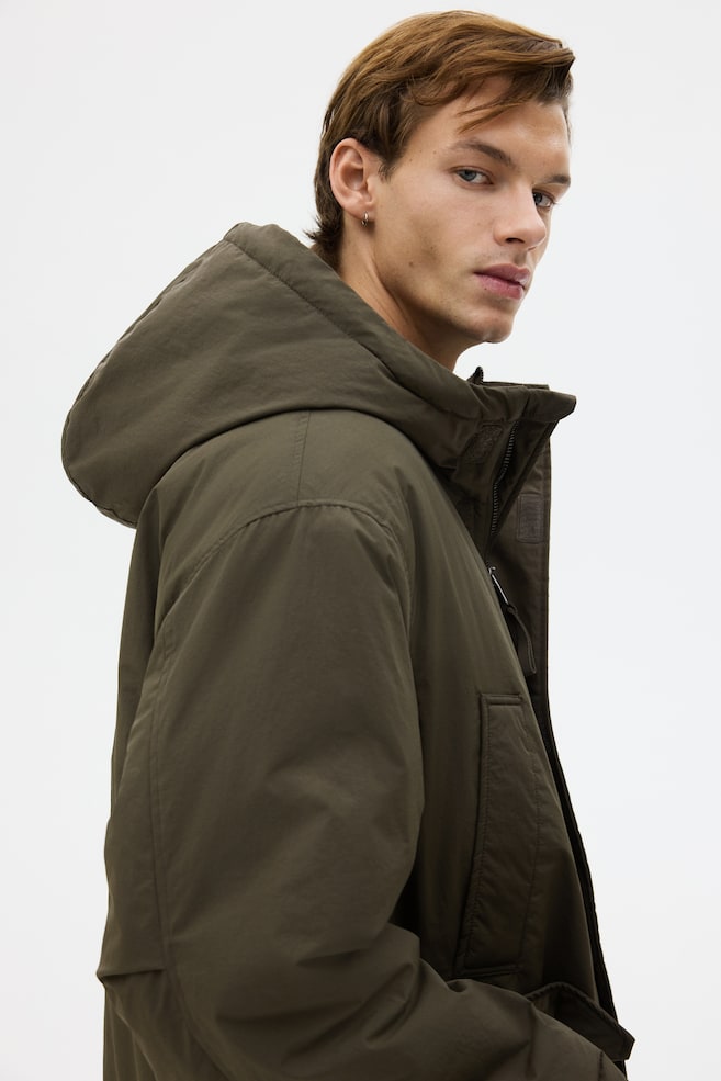 Water-Repellent Padded Parka - Dark khaki green - 6