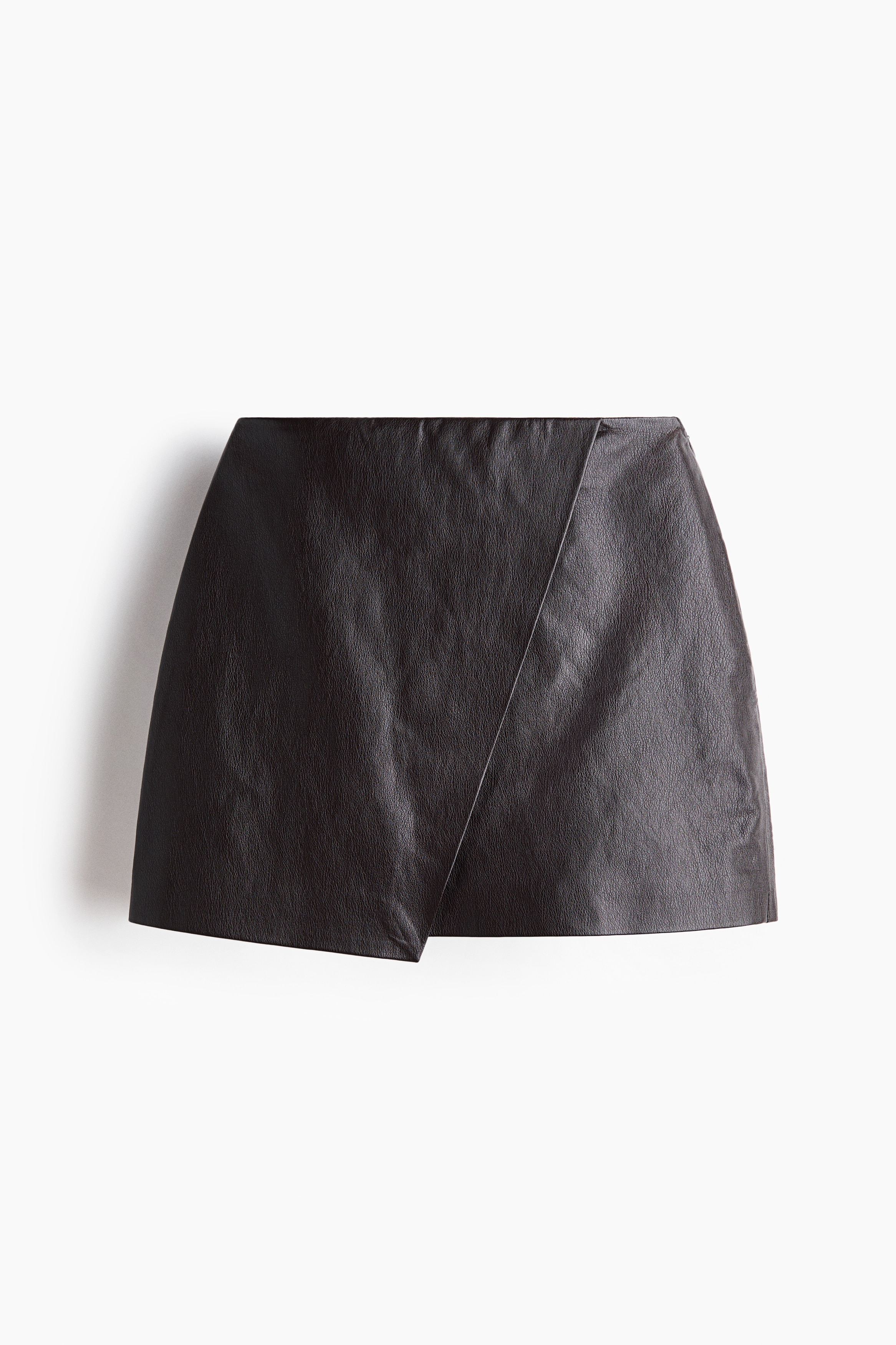 Coated wrap skirt - Dark brown
