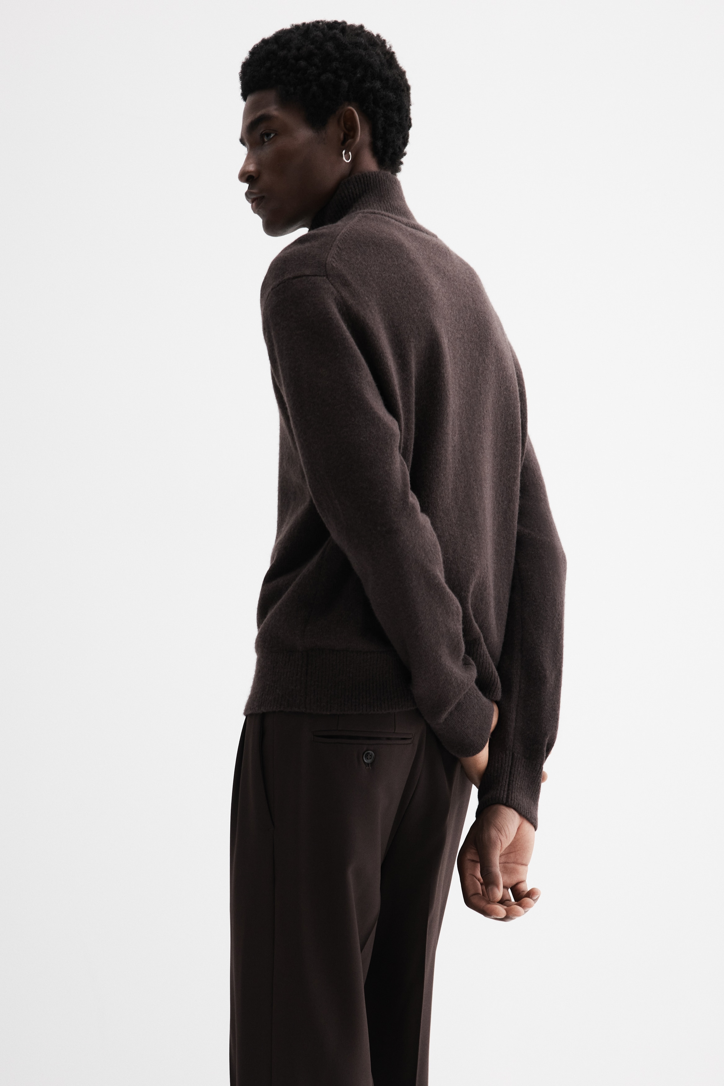 Regular Fit Wool zip-through cardigan