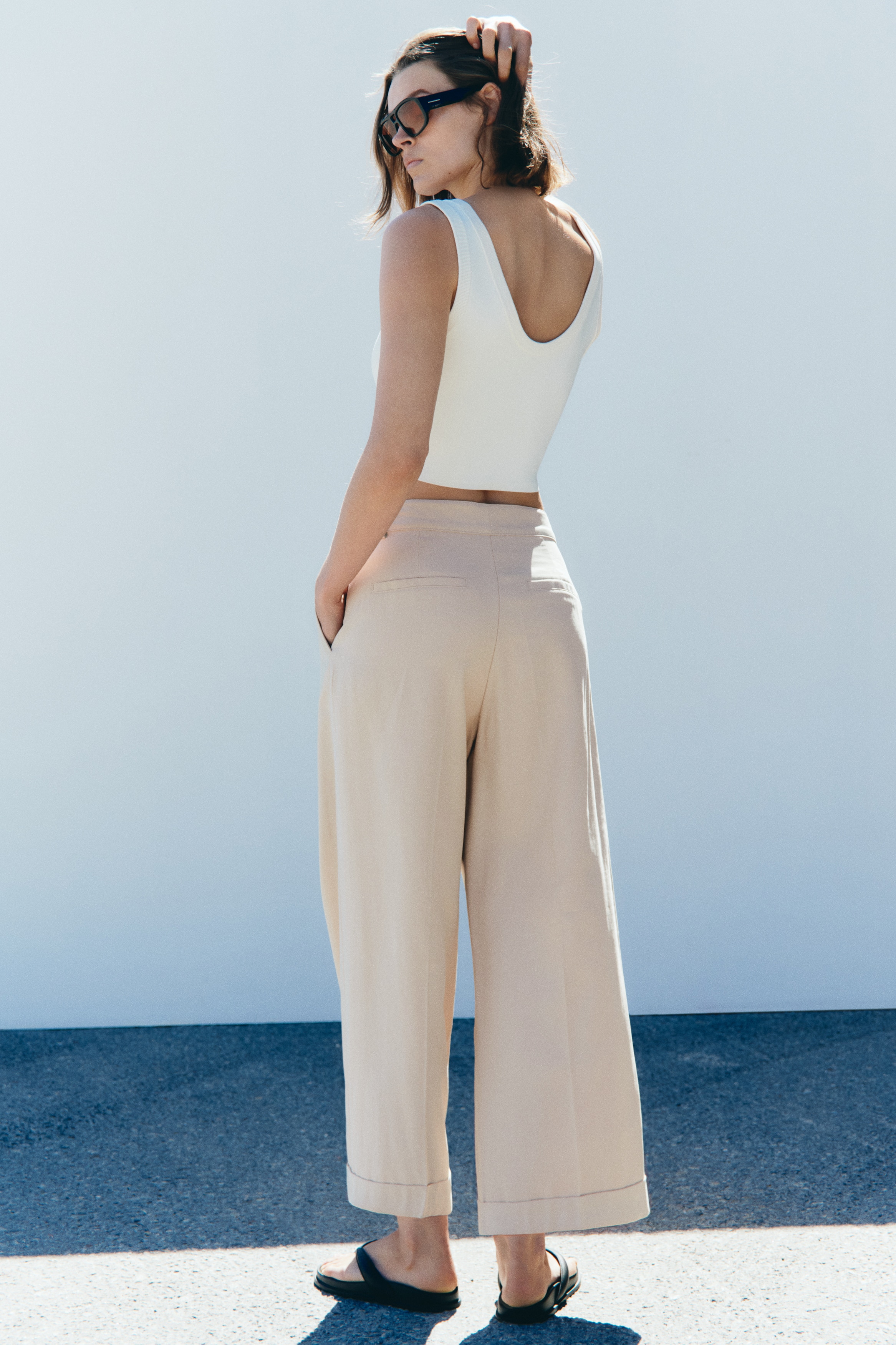 パンツ andmary Highwaist ribbon pants beige パンツ andmary Highwaist ribbon pants beige S ANDMARY Highwaist