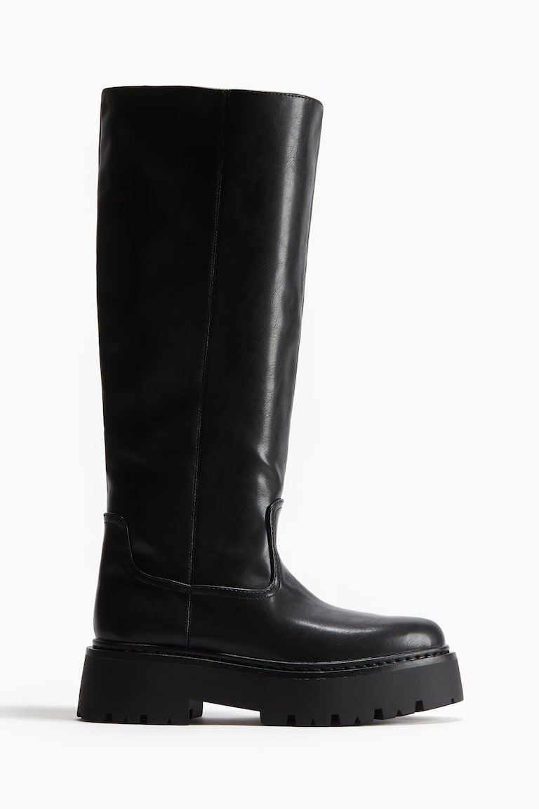 Chunky knee-high boots Black Ladies H&M IE