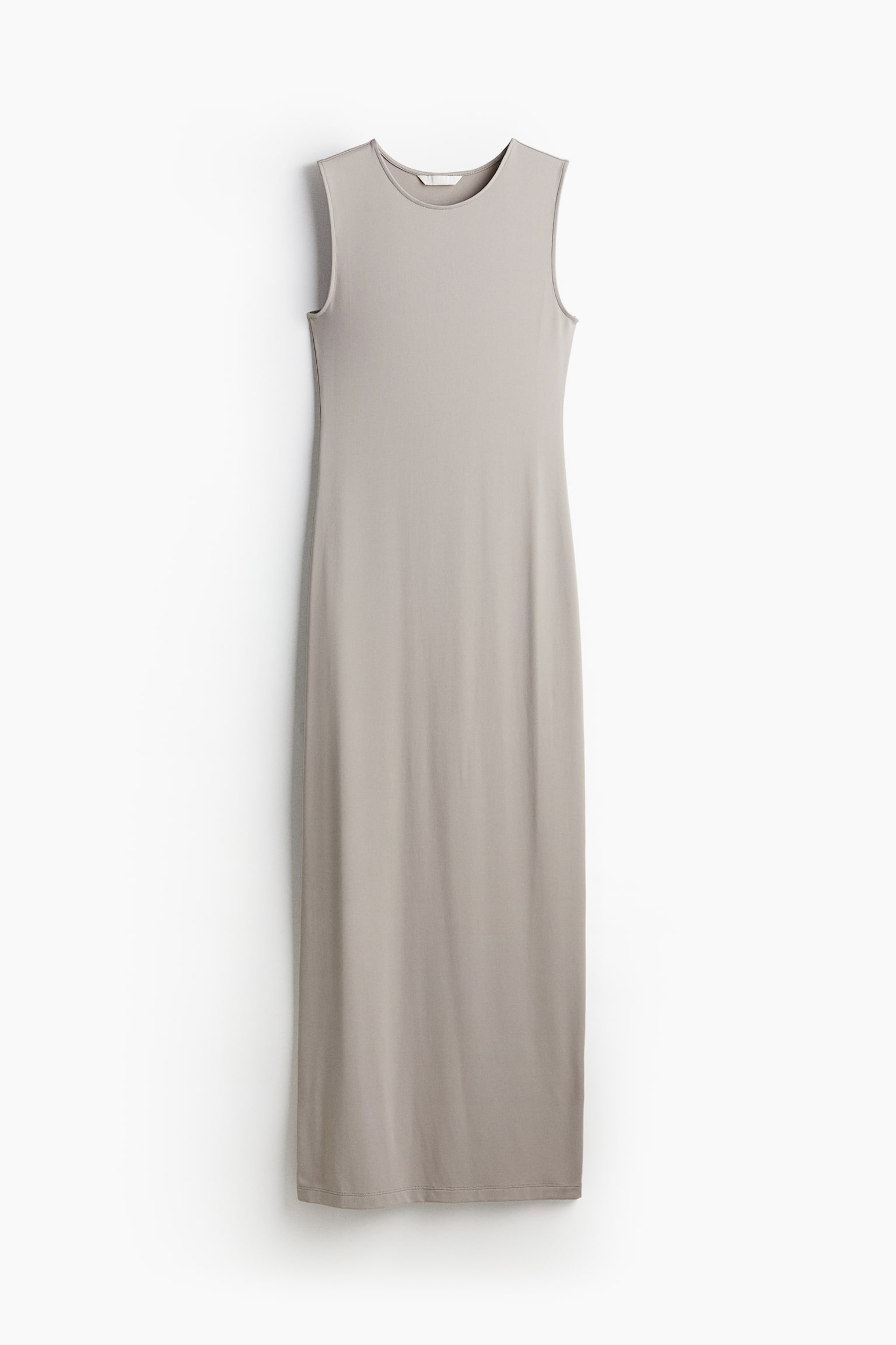 Microfibre maxi dress - Dark beige/Dark beige/Black - 1