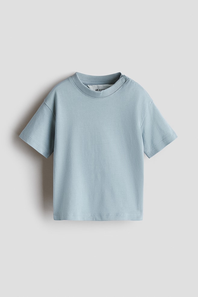 Loose-fit pima cotton T-shirt - Light dusty turquoise/Light dusty pink/Light beige/Light dusty blue/Navy blue/White - 1