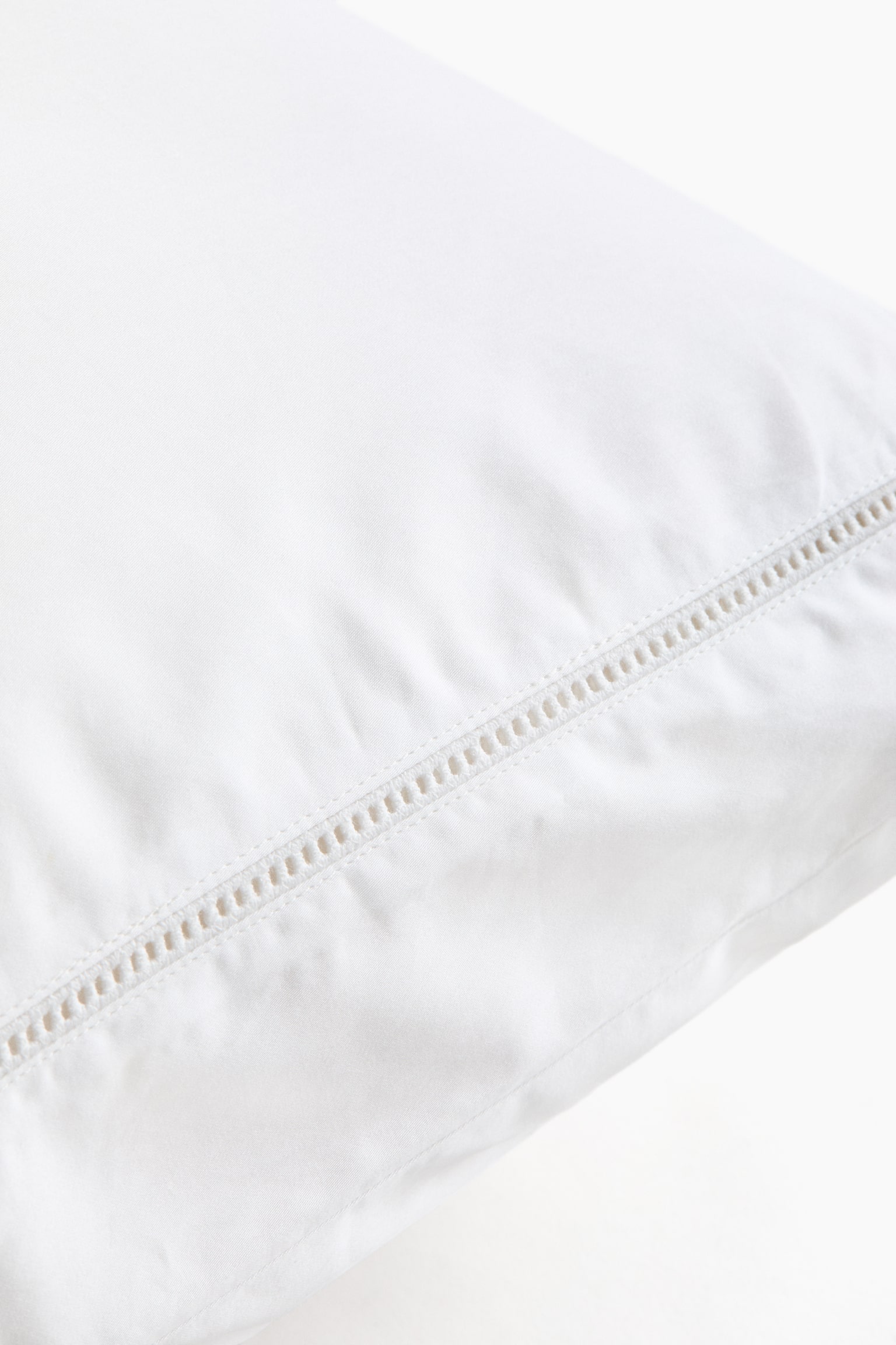 Egyptian cotton pillowcase - White/Light beige/Dark brown - 3
