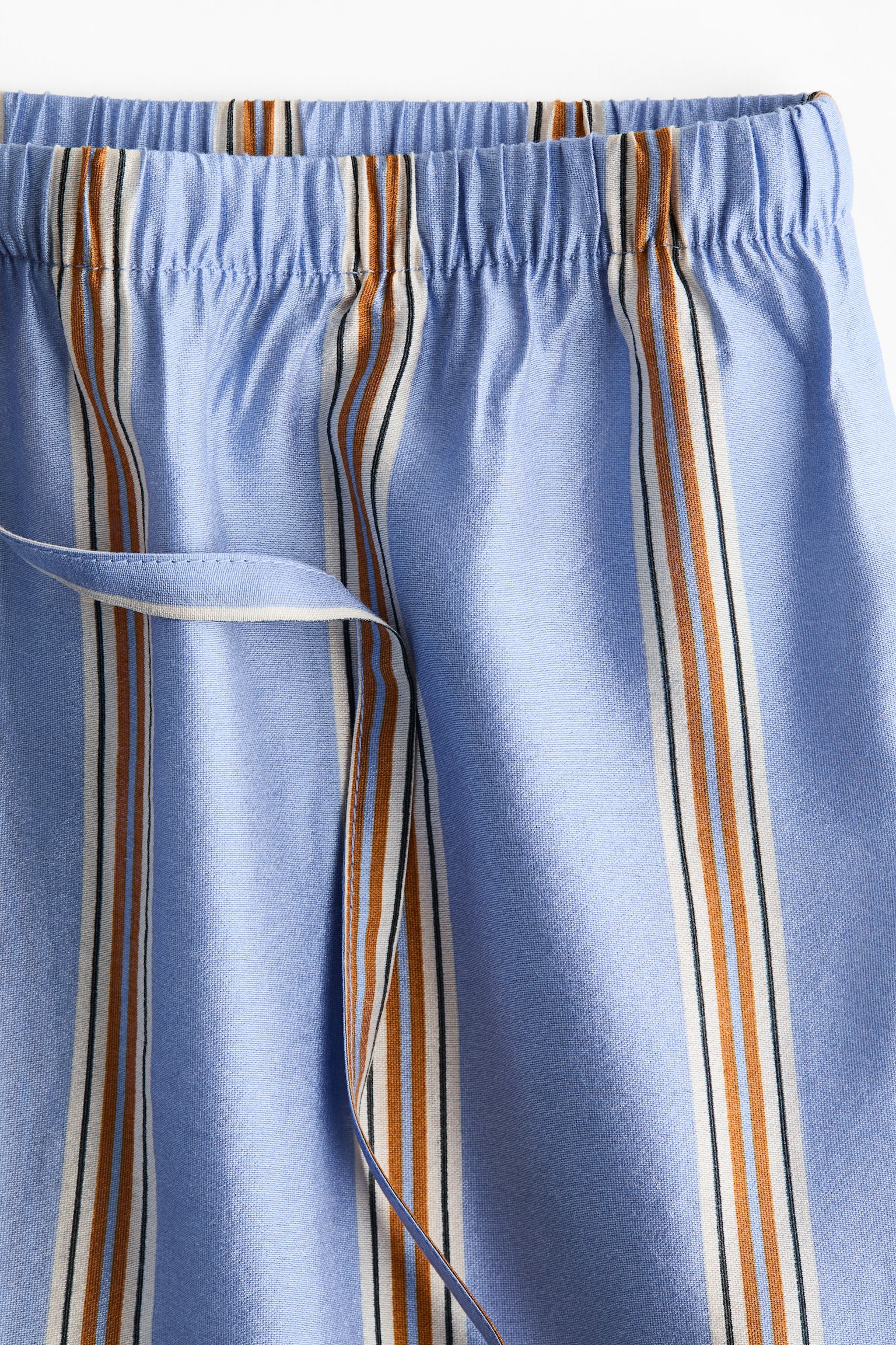 Wide drawstring trousers - Light blue/Striped - 2