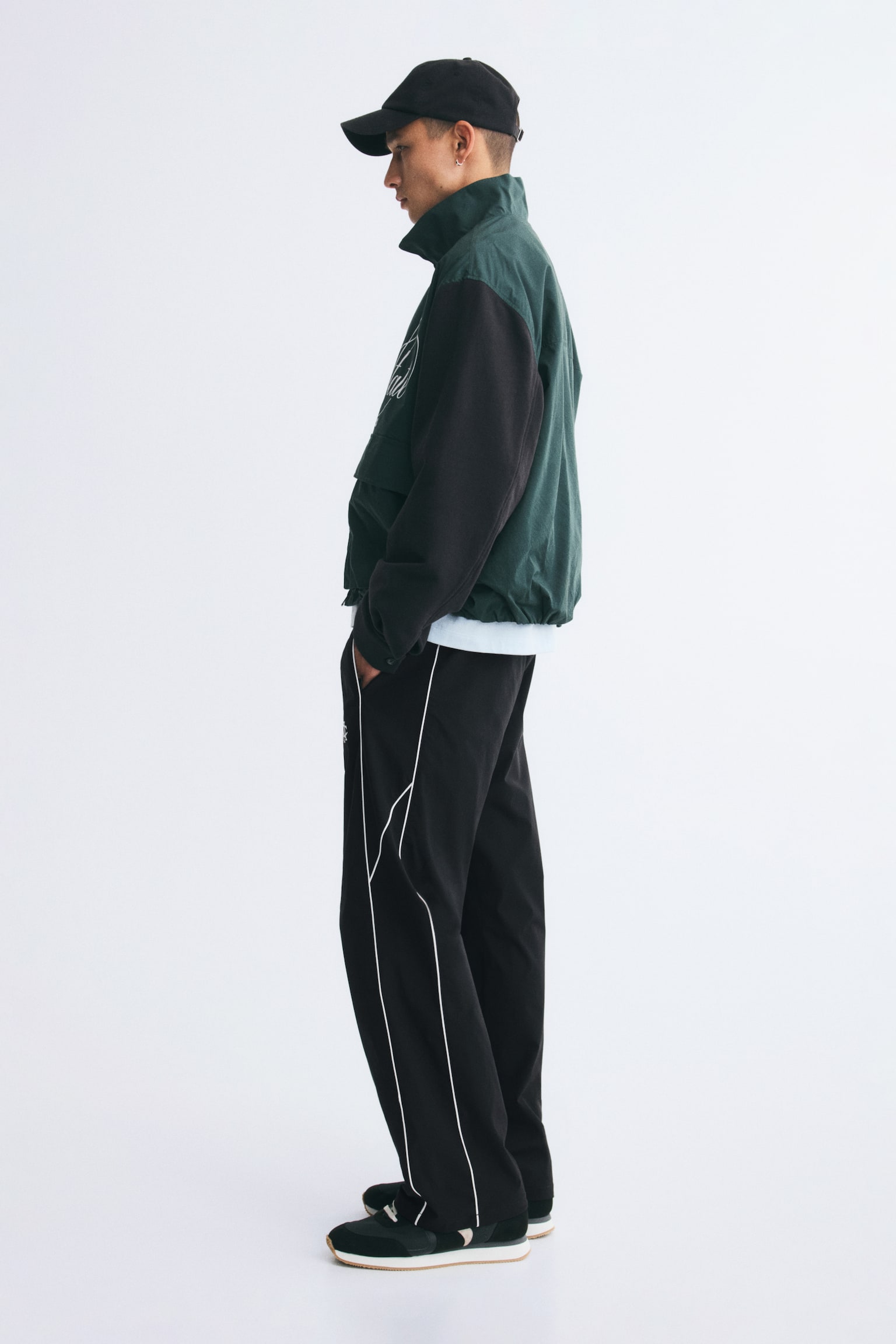 Мужские брюки H&M Relaxed-Fit Track Pants, цвет: Чёрный — фото 6