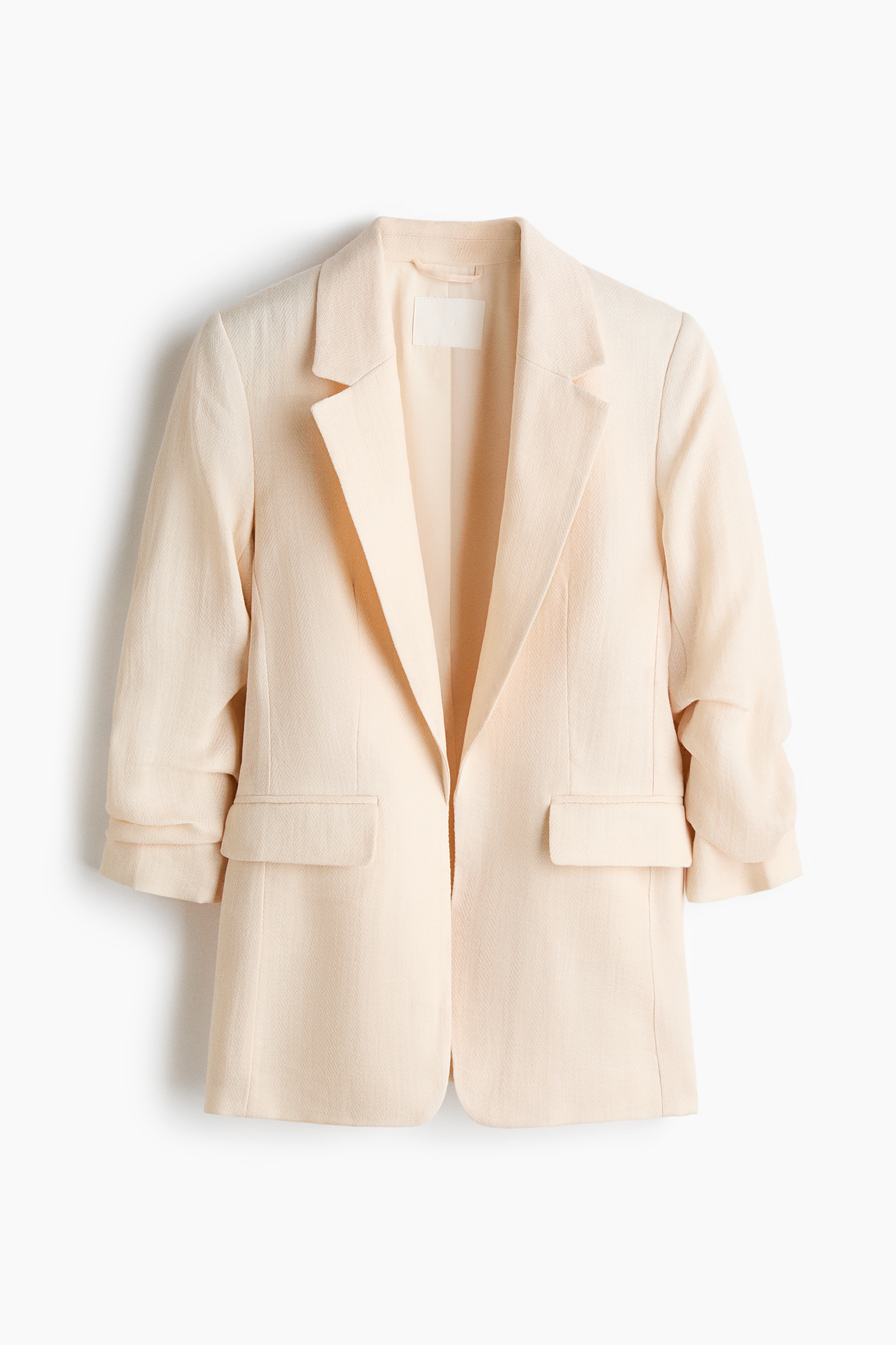 H & M - Blazer mit gerafften Ärmeln - Weiß - Damen