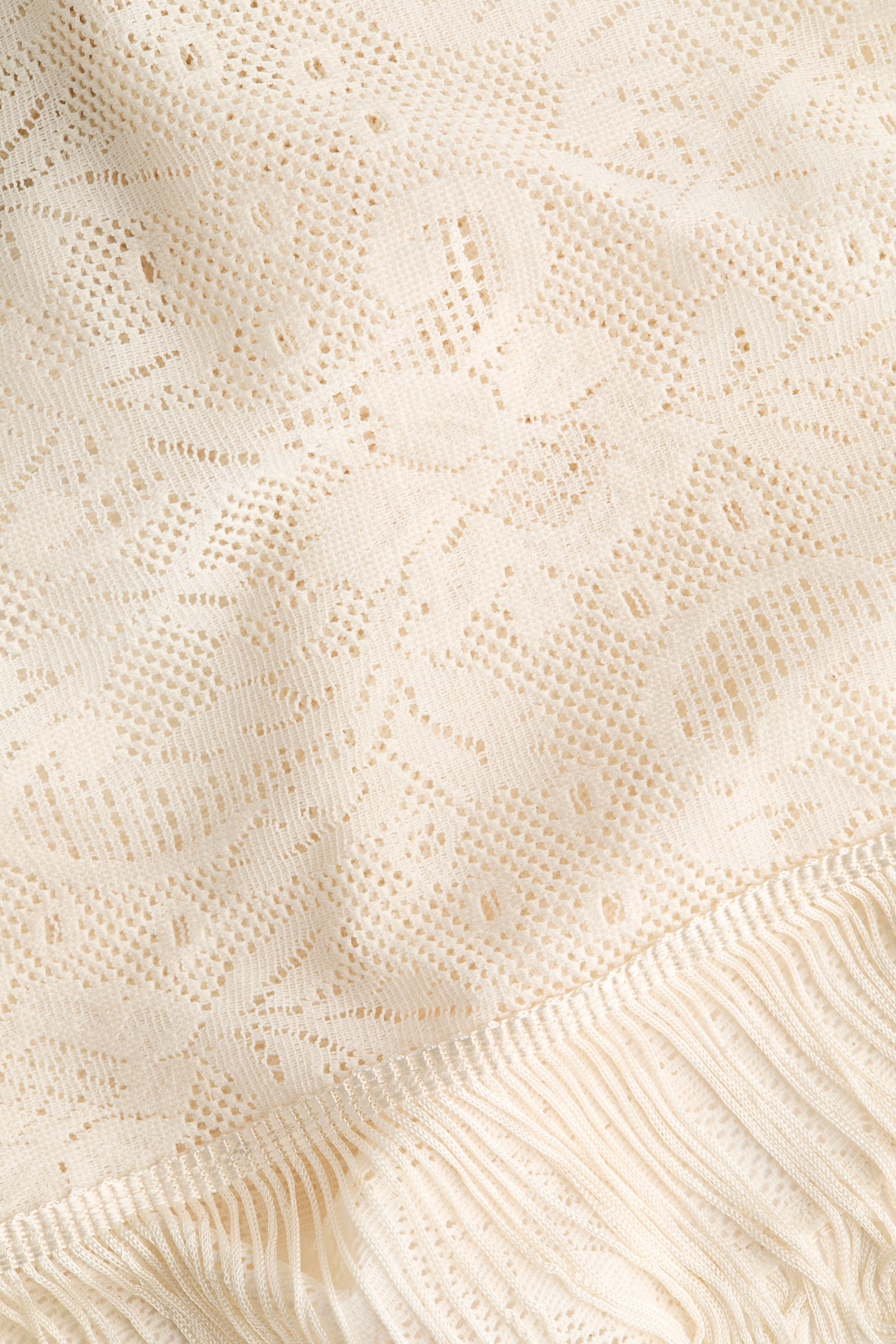 Tığ İşi Görünümlü Sarong - Krem - 6