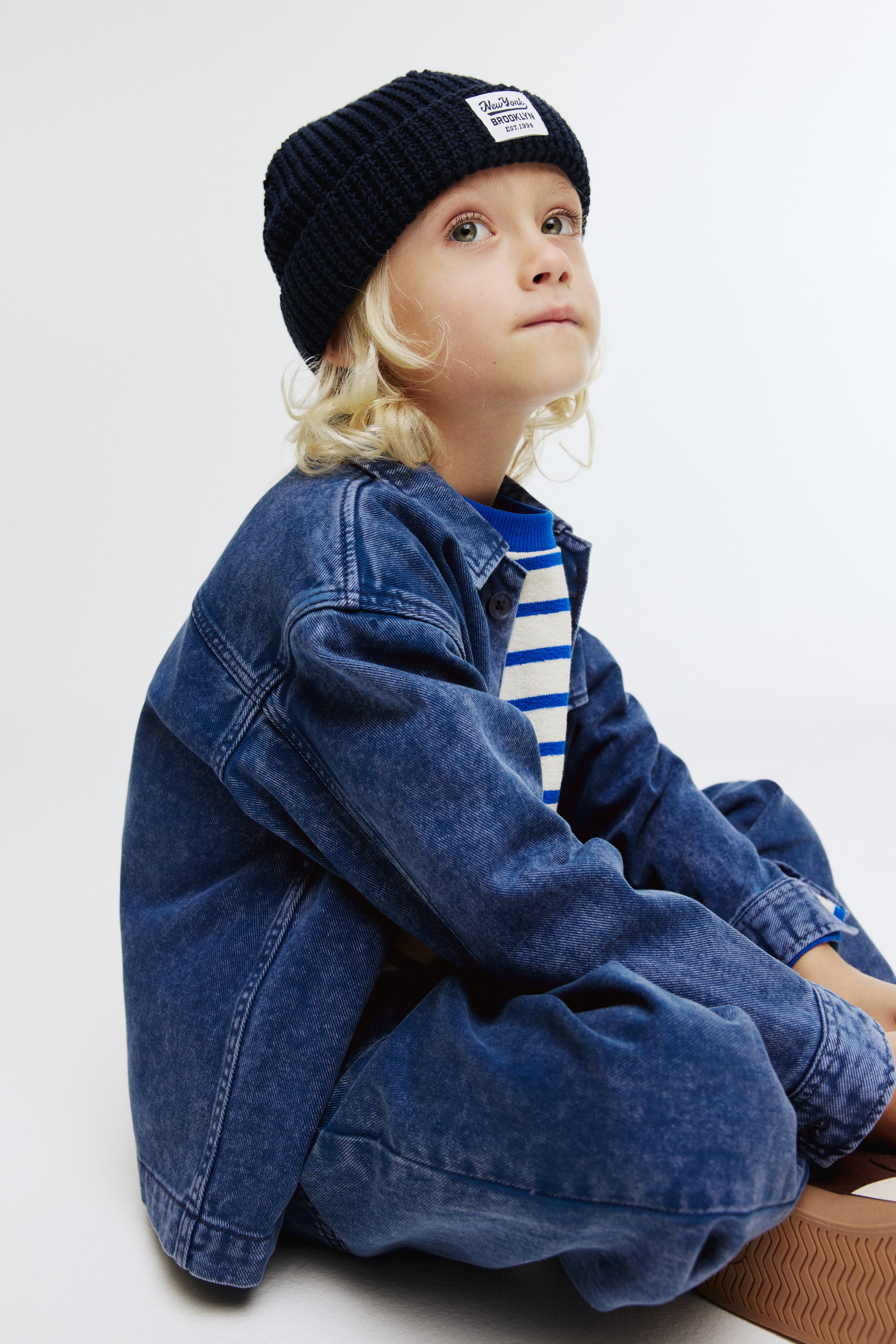 View larger image: Cotton denim trousers - Dark denim blue - Kids | H&M IN 3