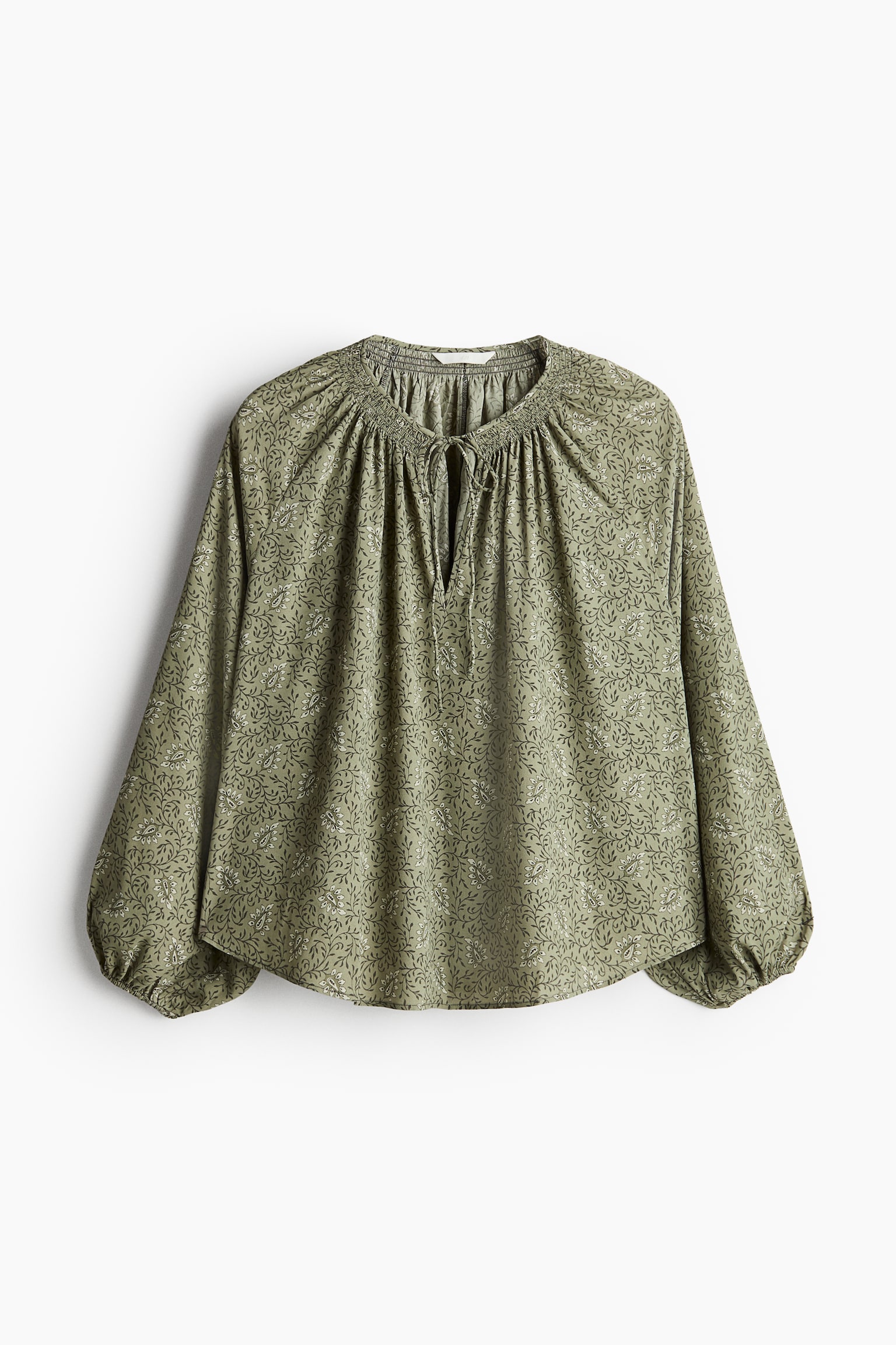 Blouse oversize en crêpe - Vert/motif/Crème/motif gris/Turquoise foncé/motif - 2