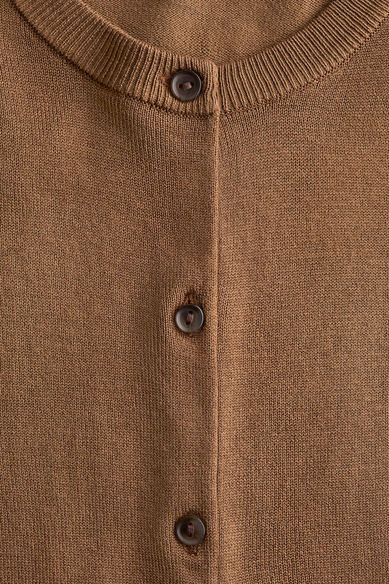 Short-sleeved cardigan - Dark beige/Red - 5