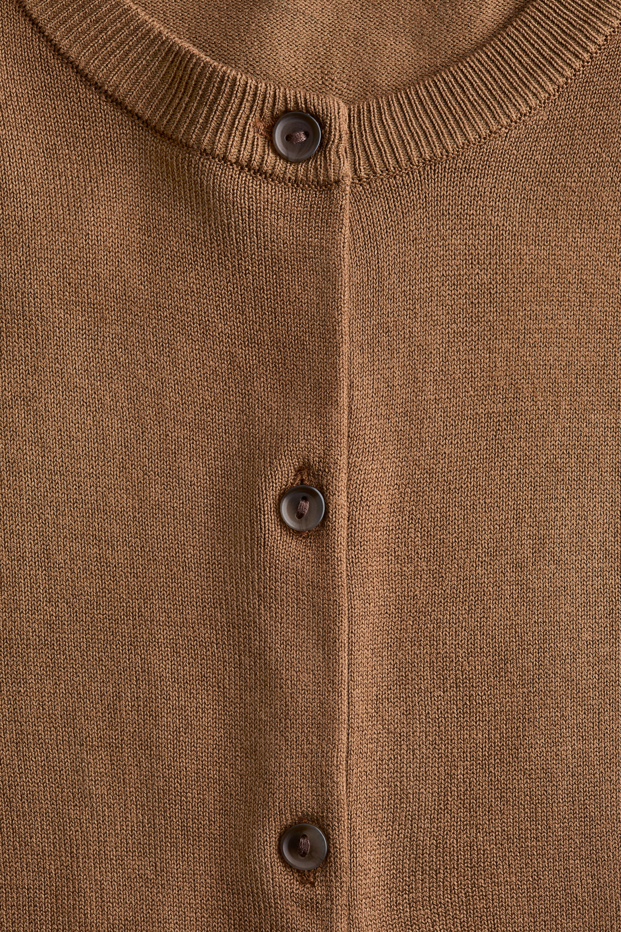 View larger image: Short-Sleeved Cardigan - Dark beige - Ladies | H&M US 5