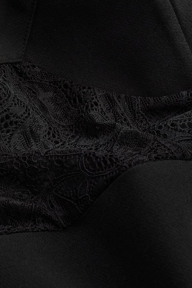 Lace-detail mini dress - Noir - 2