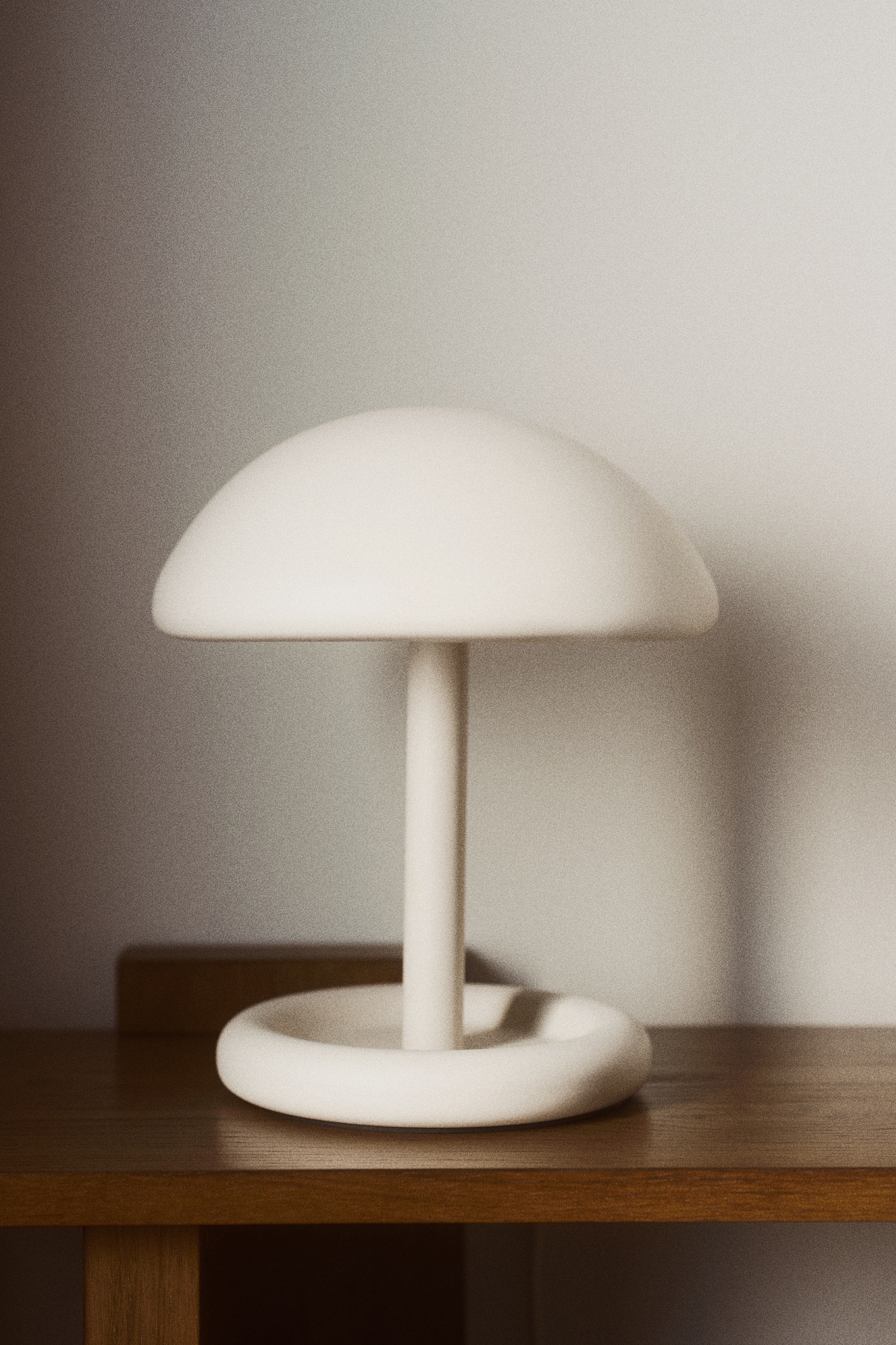 Lampe de table en métal - Beige clair/Argenté