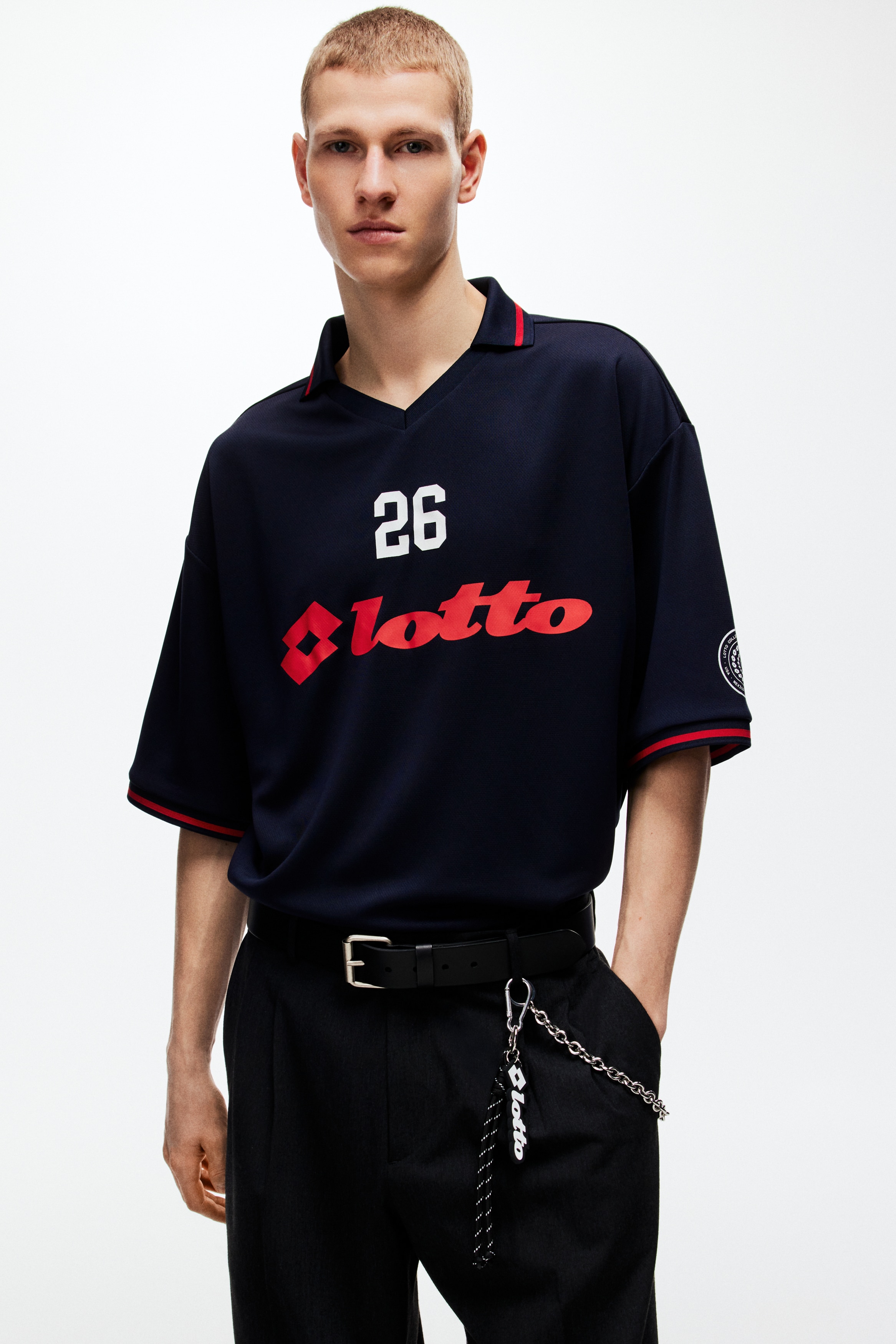 Men's Black/Lotto Loose-Fit Soccer Jersey | H&M US