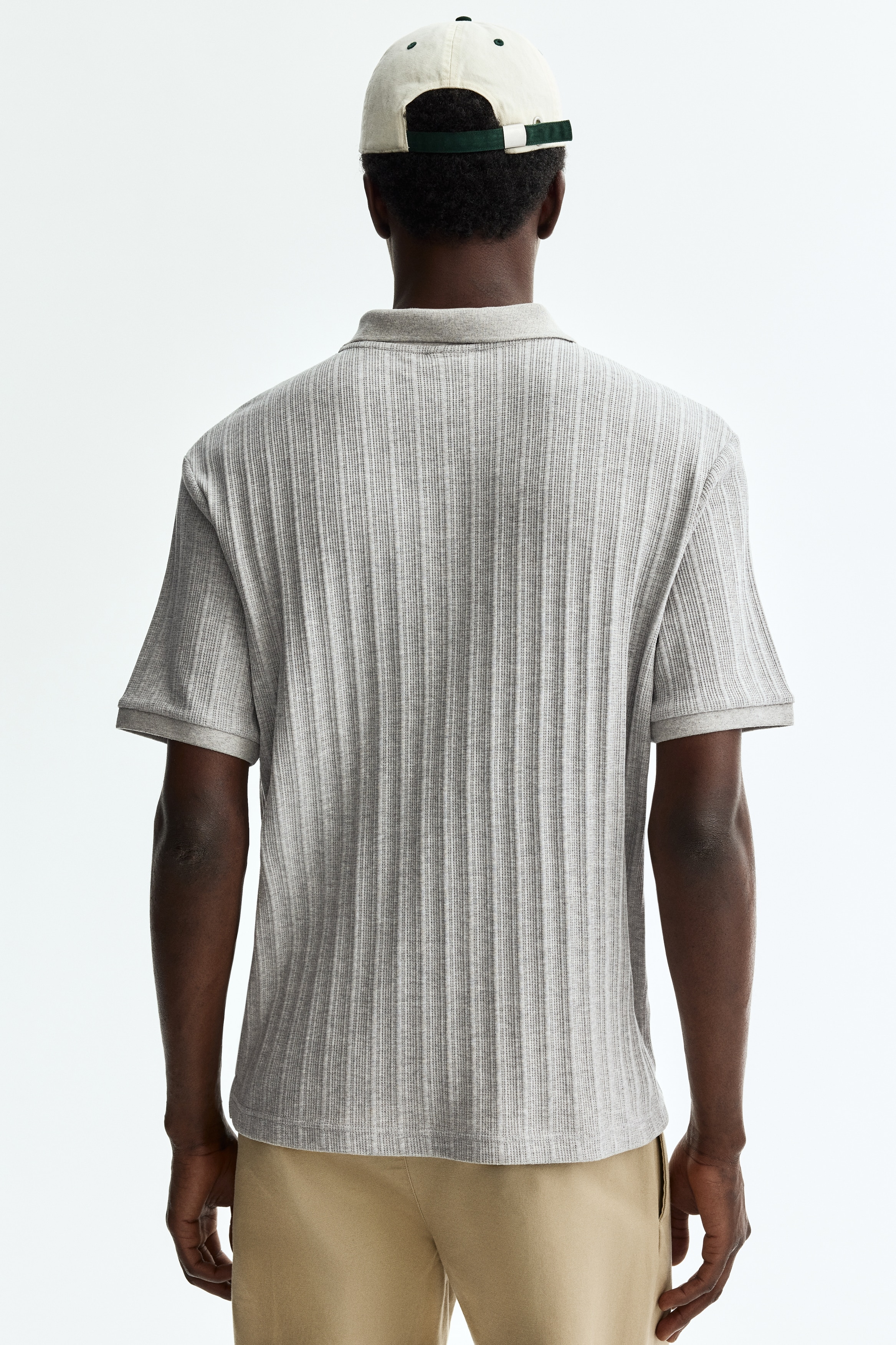 Slim Fit Textured jersey polo shirt