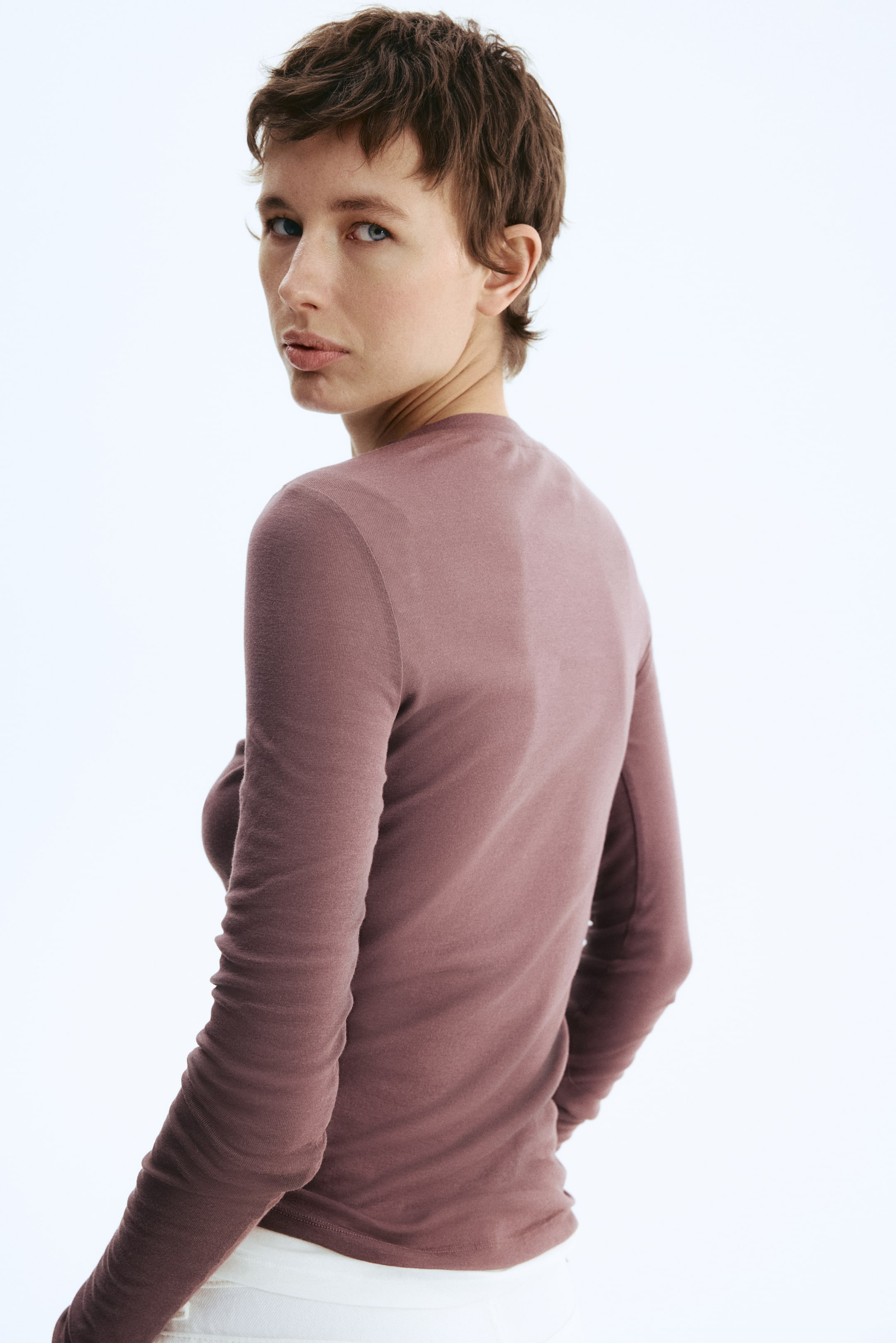 Женские топы H&M Pima Cotton Jersey Top — фото 3