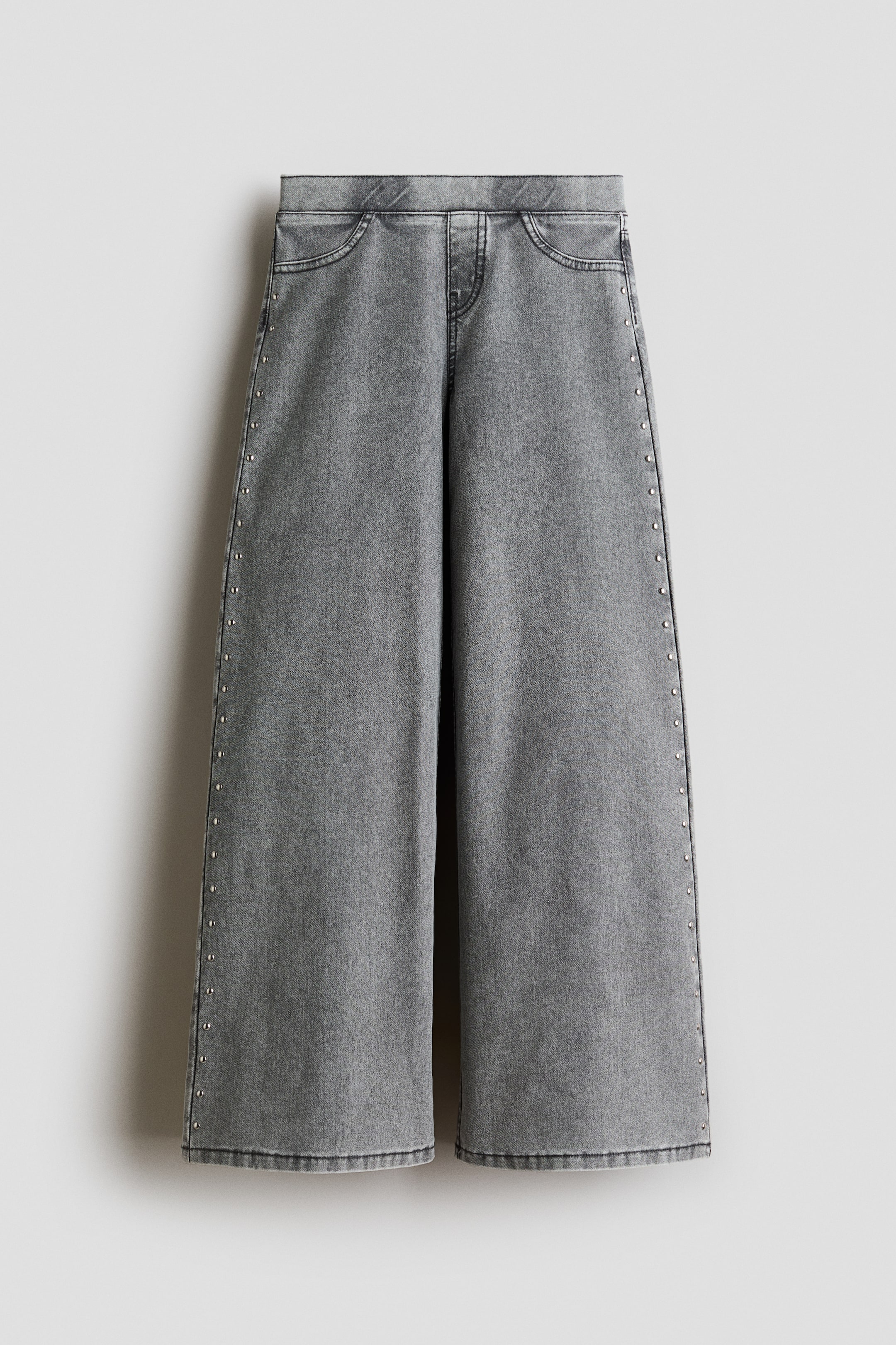 Ver imagen más grande: Pantalón efecto denim con tachuelas - Gris denim claro - NIÑOS | H&M ES 1