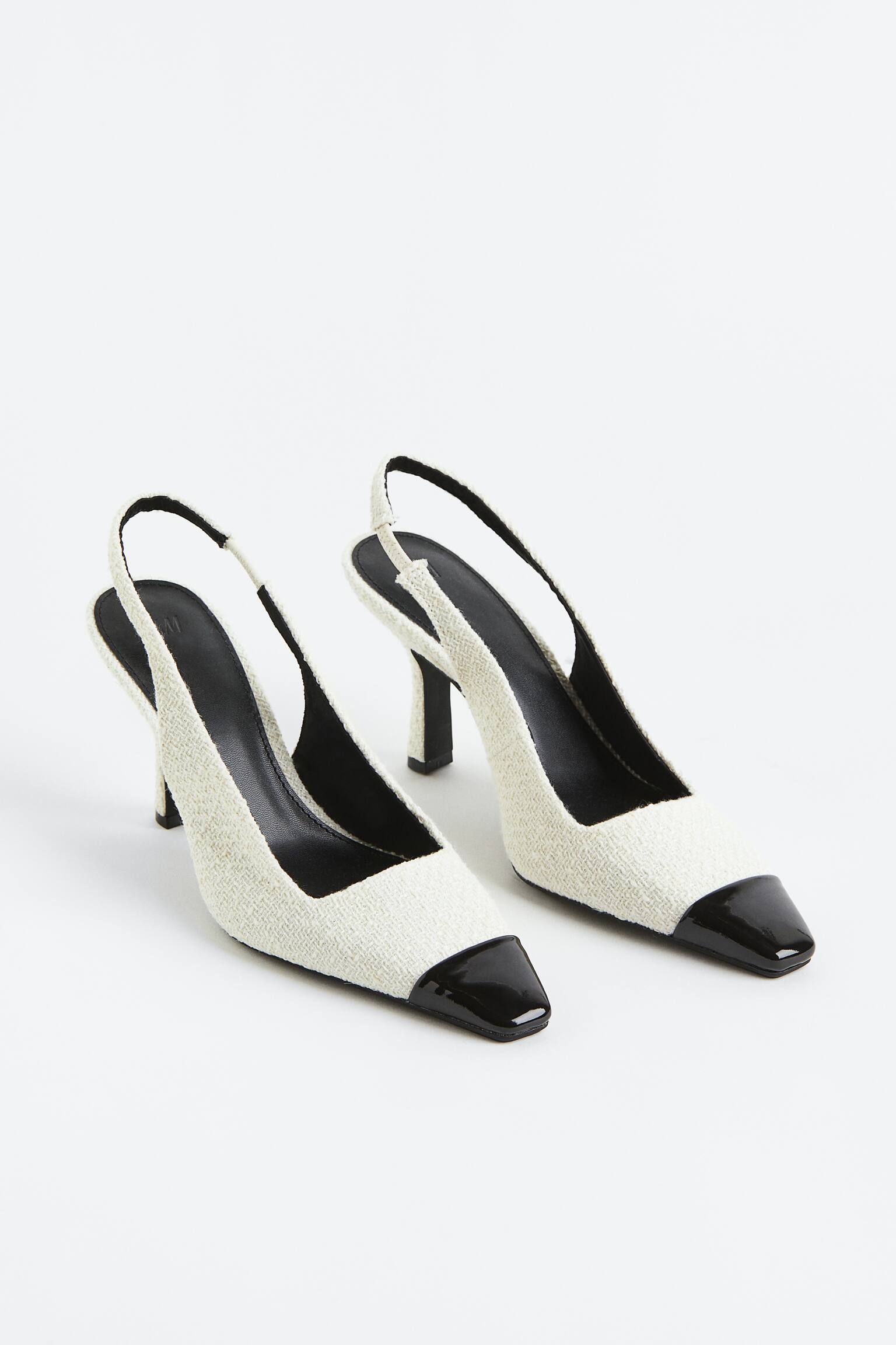 Textured Slingbacks - White/Cream - 3