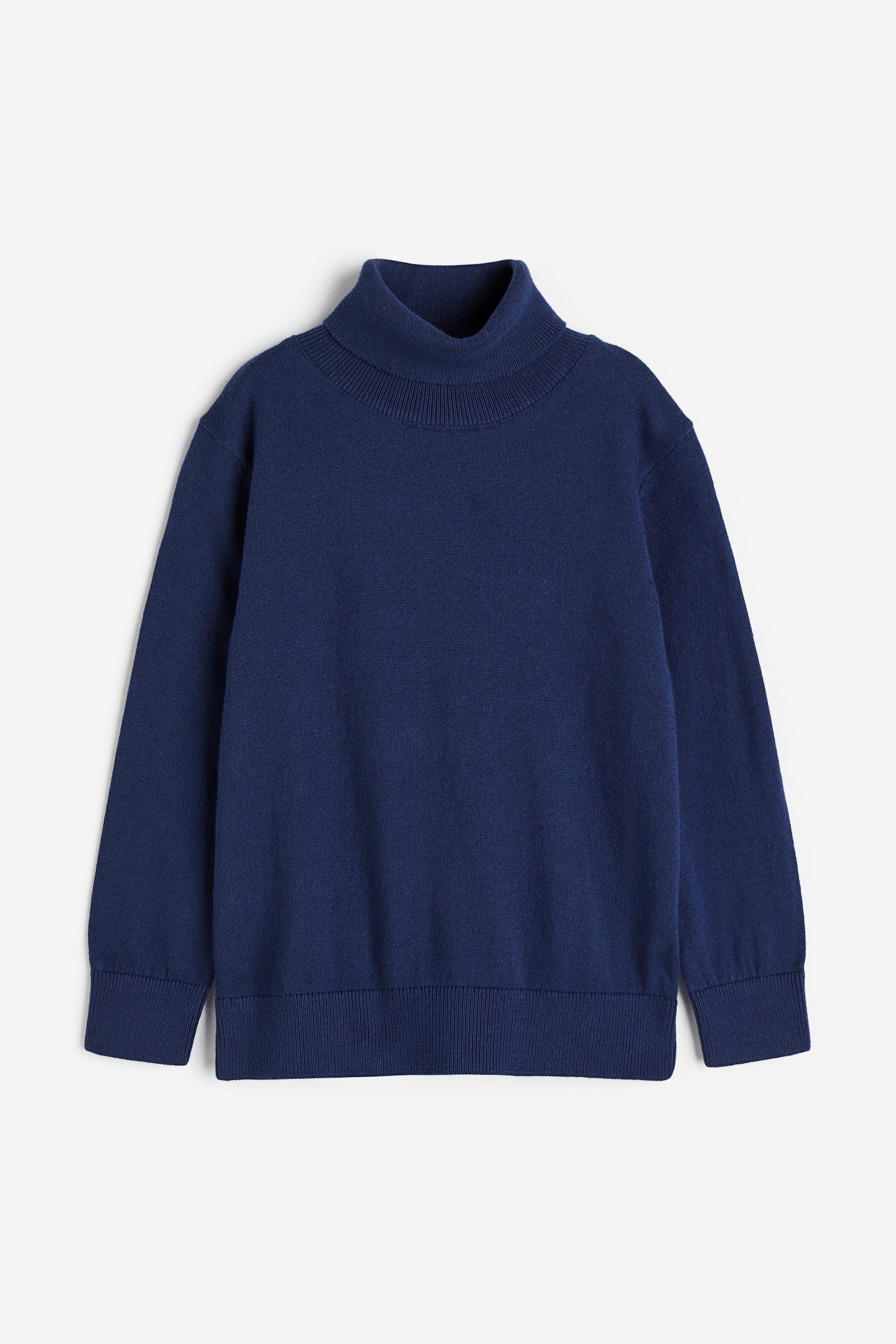 Cotton Turtleneck Sweater - Dark blue - 1