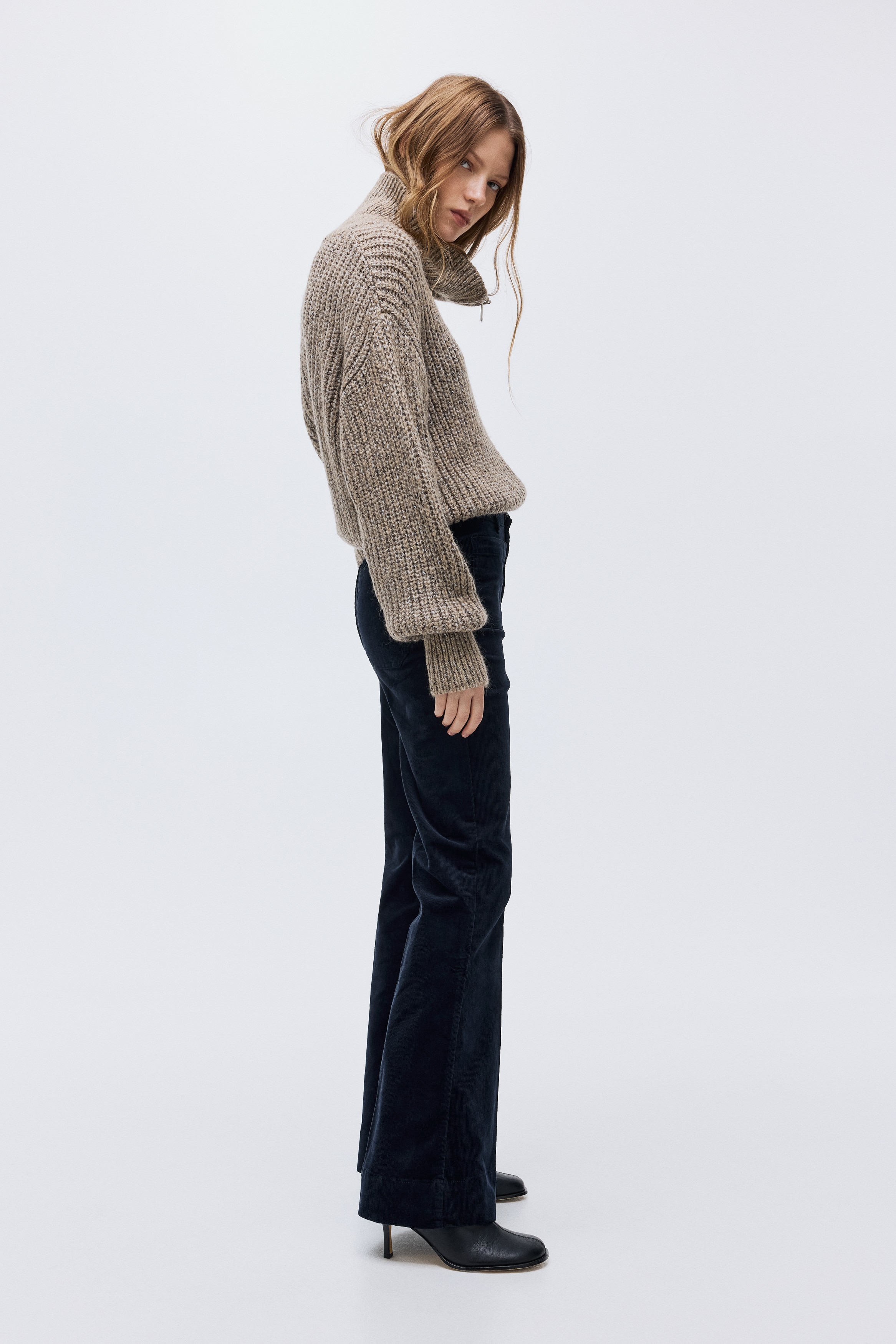 Flared corduroy trousers