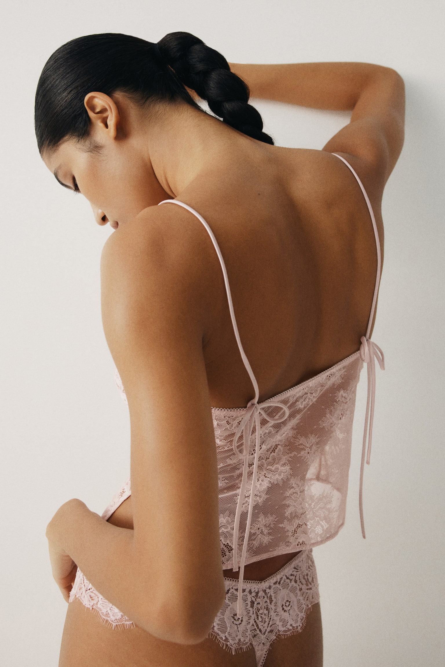 Lace strappy top - Rose clair/Noir - 5