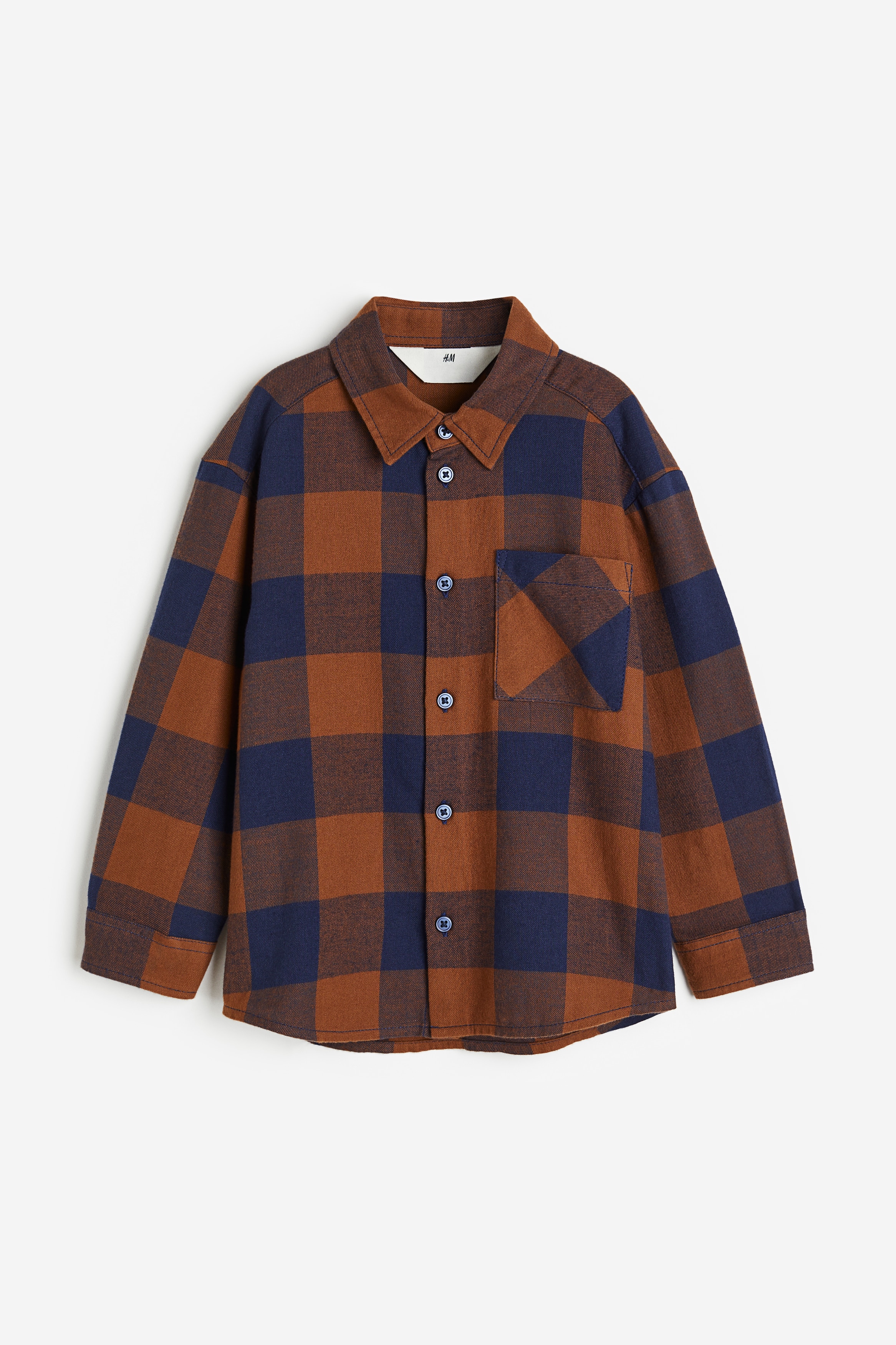 Cotton Flannel Shirt - Gray/checked - Kids | H&M US