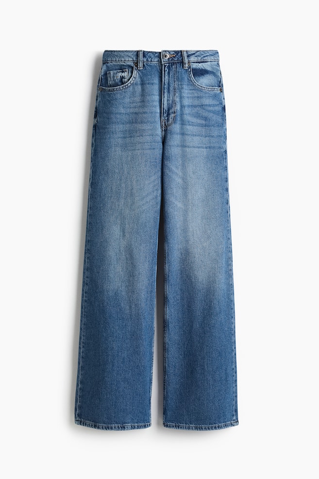 Wide Ultra High Jeans - Denim blue/Light denim blue/Gray/White - 1