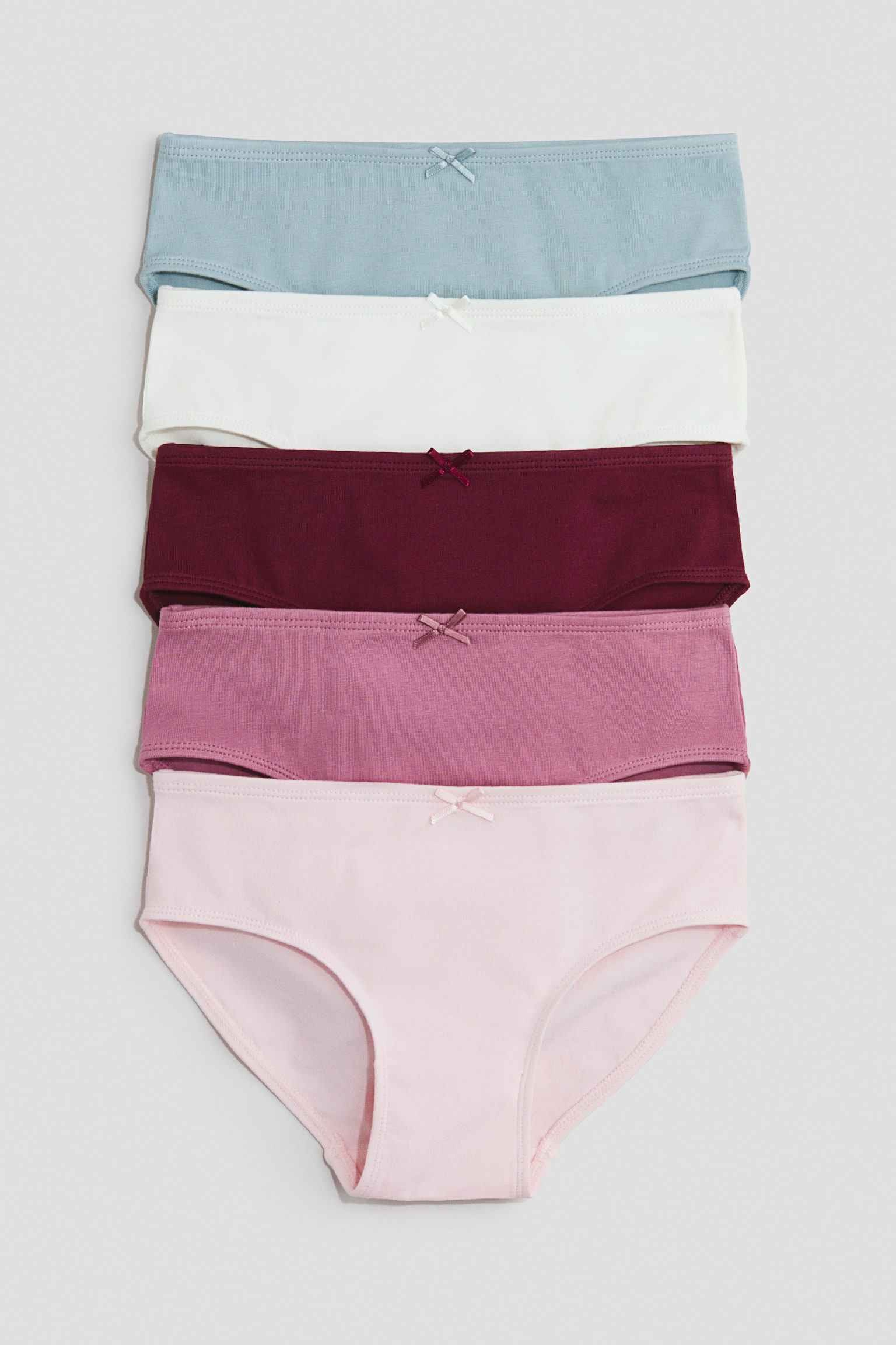 5-pack bomullstrosa med tryck - Puderrosa/Ljunglila/Ljusrosa/Hjärtan