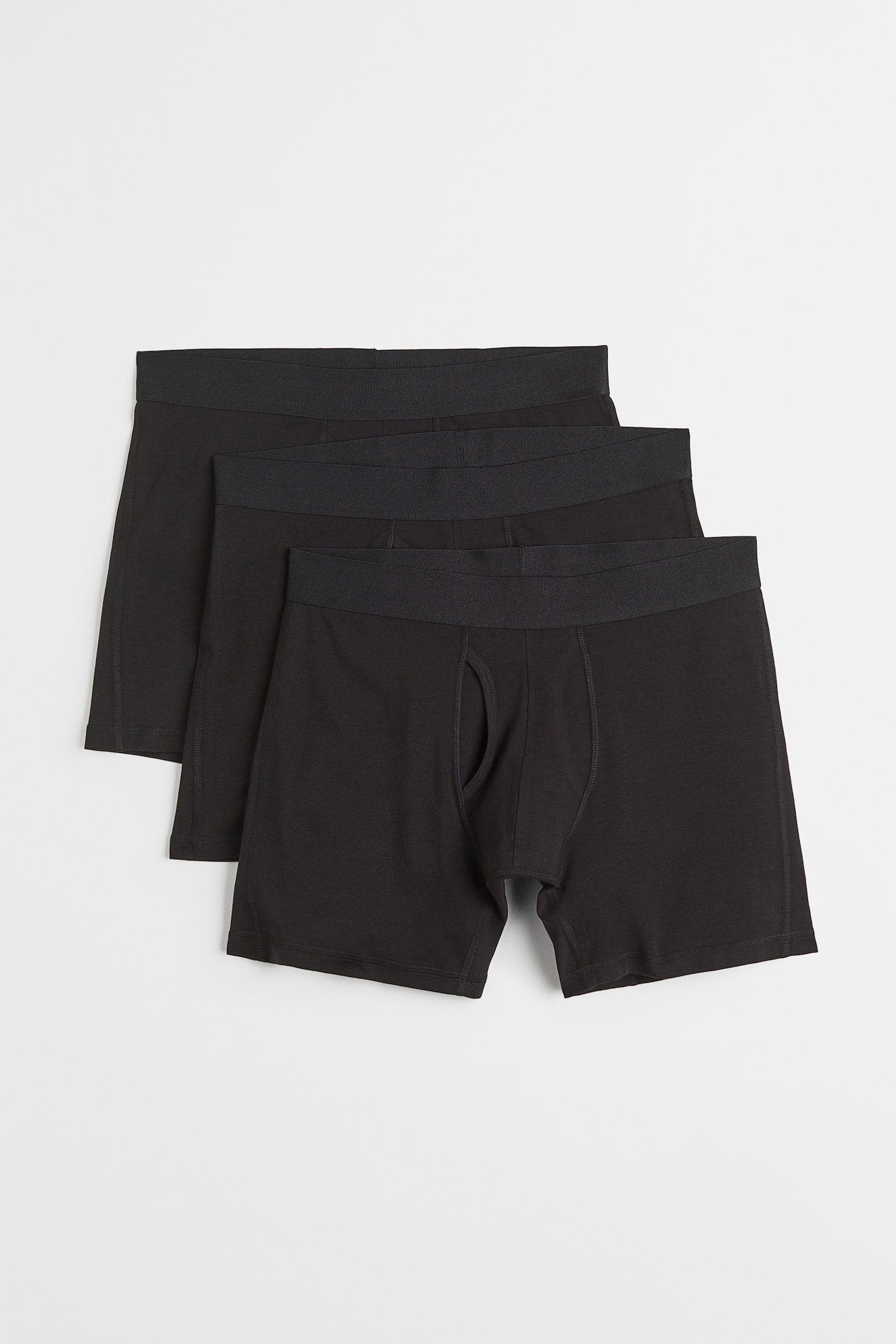 3-pack Lyocell Blend Mid Length Boxer Briefs - Black - 1