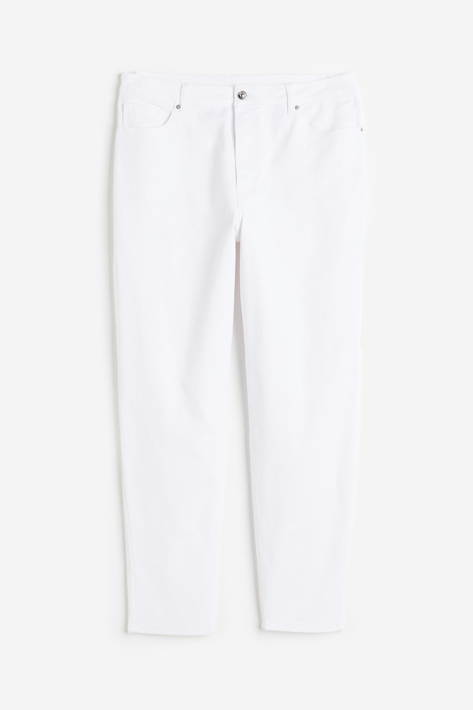 H&M+ Mom Loose Fit Twill Pants - White