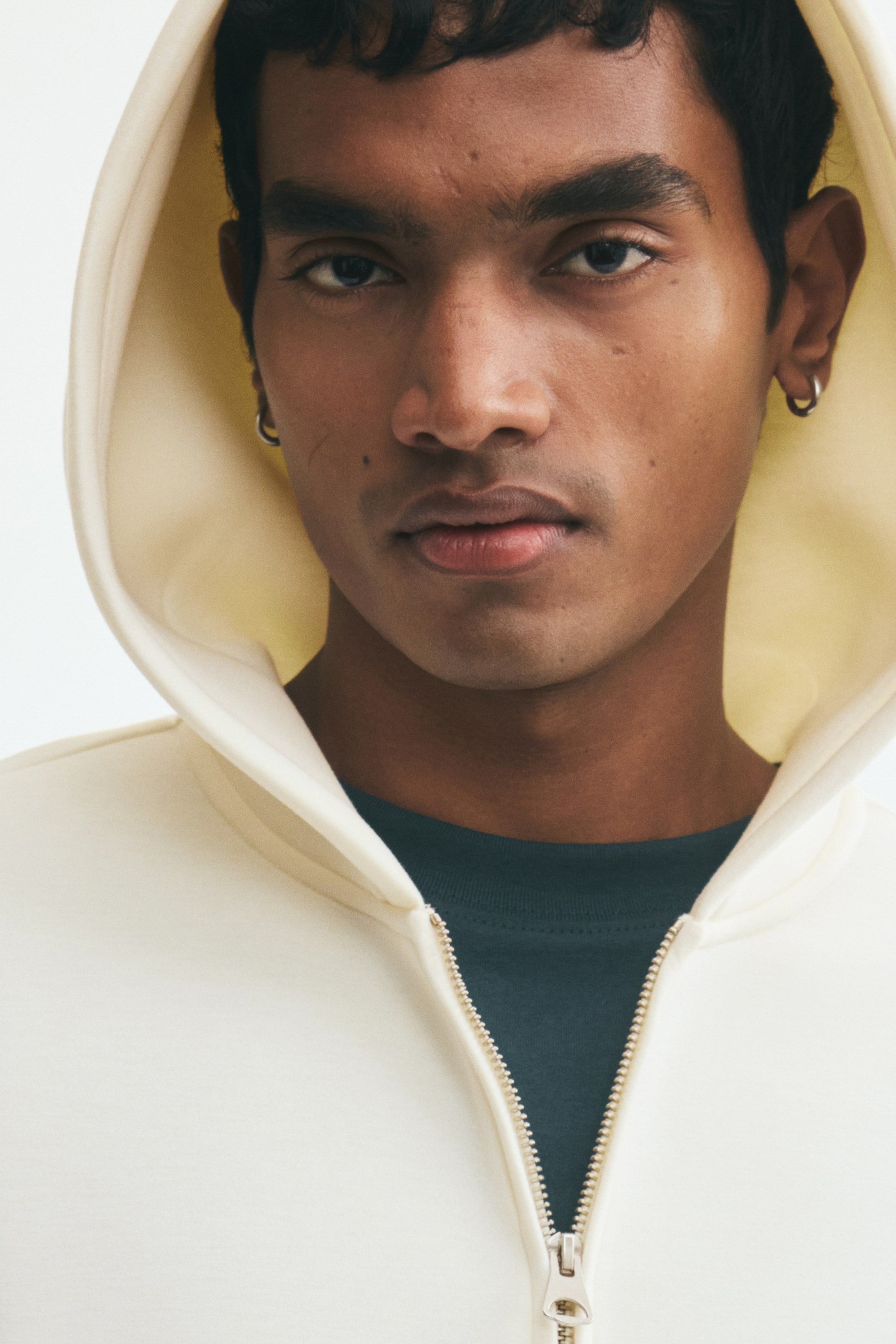 Loose-Fit Scuba Hooded Jacket