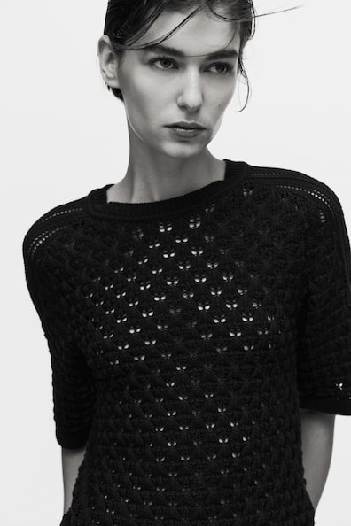 Pointelle-knit T-shirt