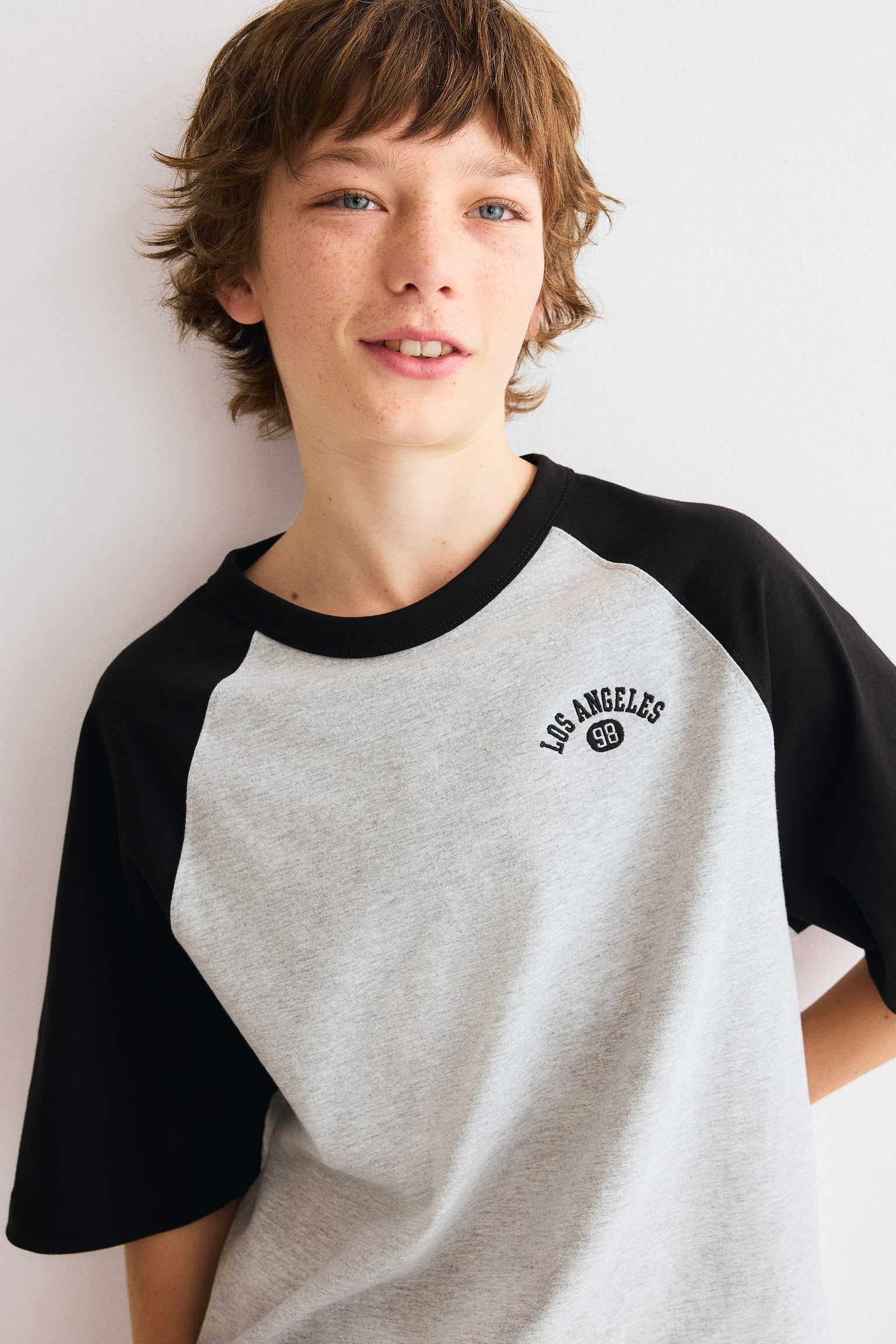 Raglan T-shirt - Grey marl/Los Angeles/White/NYC - 2