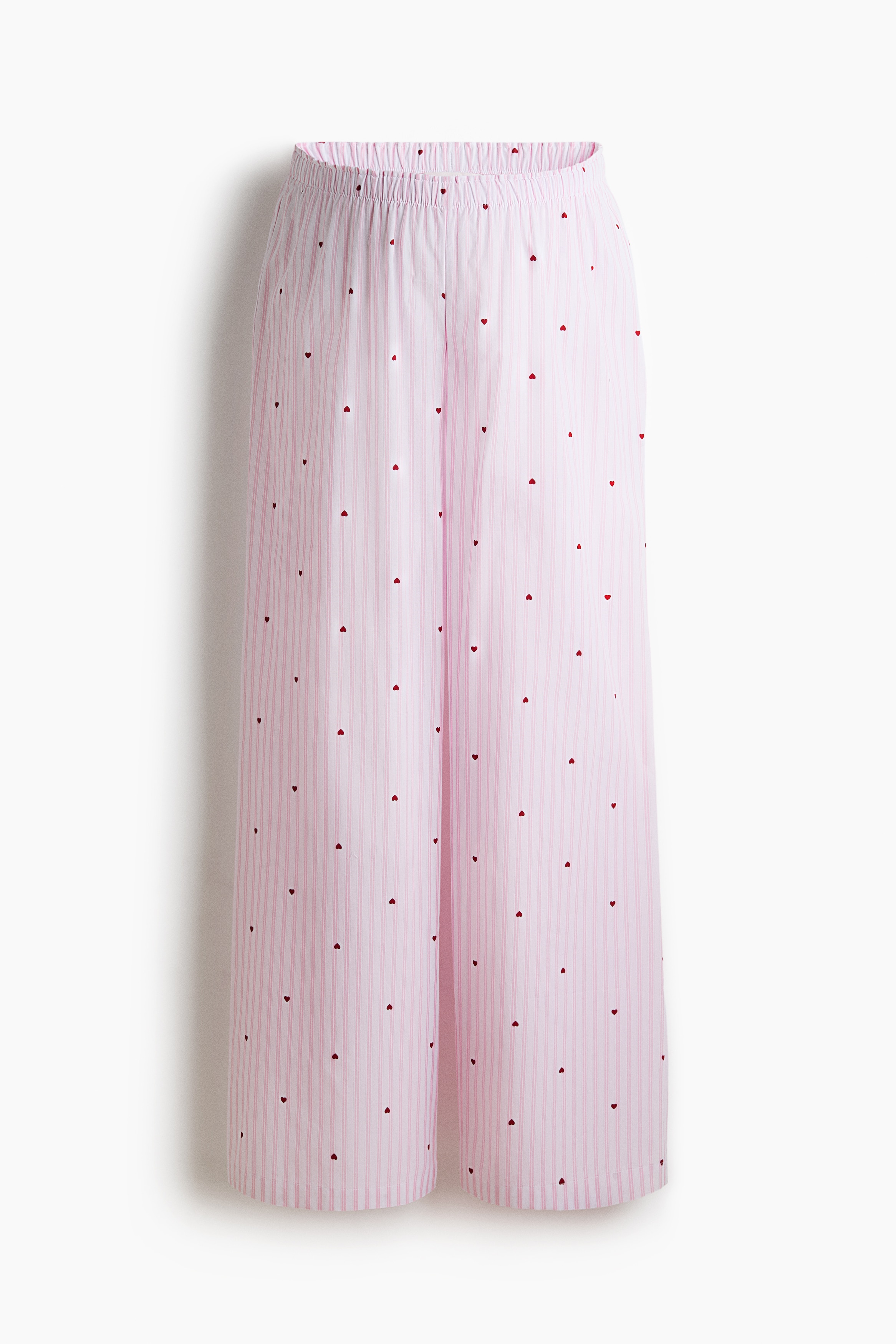 MAMA Cotton Pajama Pants - Pink/hearts/Light blue/striped