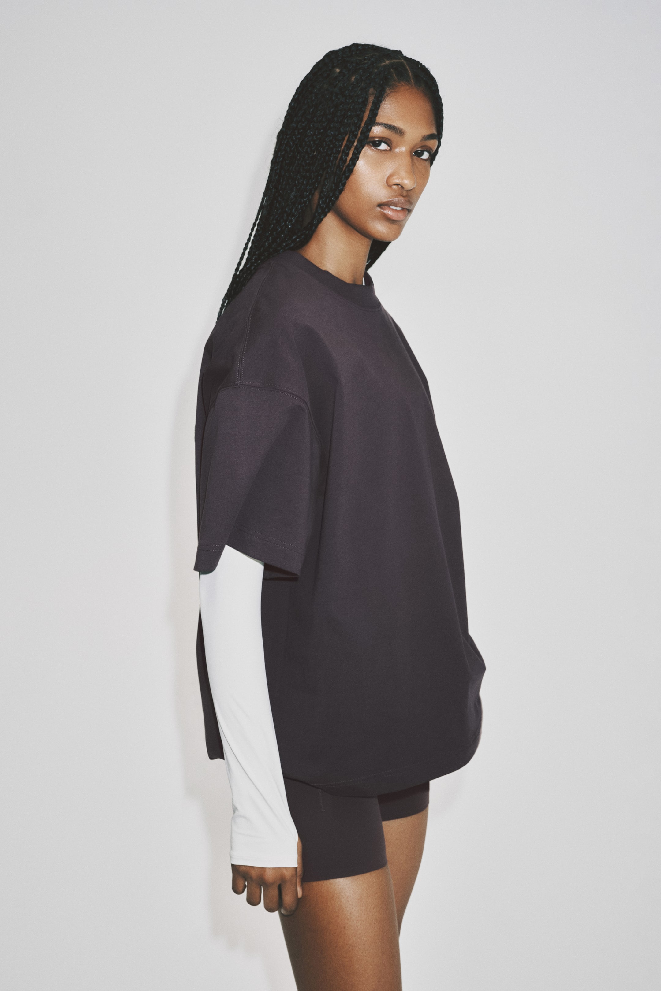 Oversized-Fit Printed Sports T-Shirt