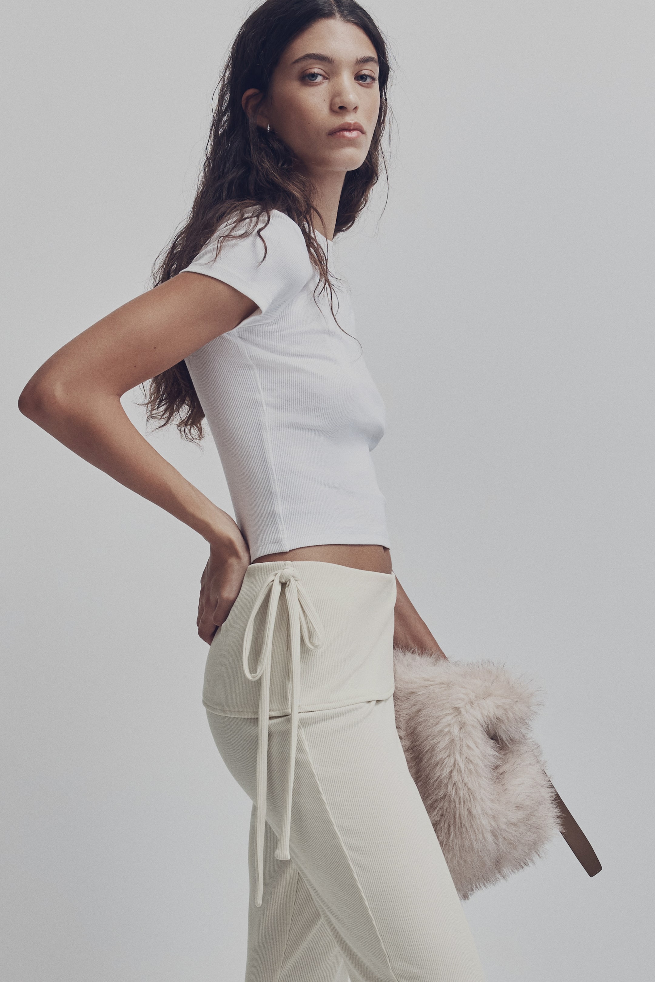 Xem ảnh lớn hơn: Quần dài ống loe - Màu trắng - Ladies | H&M VN 3