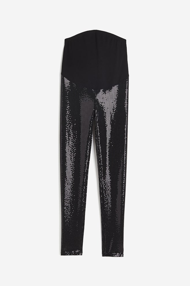 MAMA Leggings mit Pailletten - Schwarz - 1